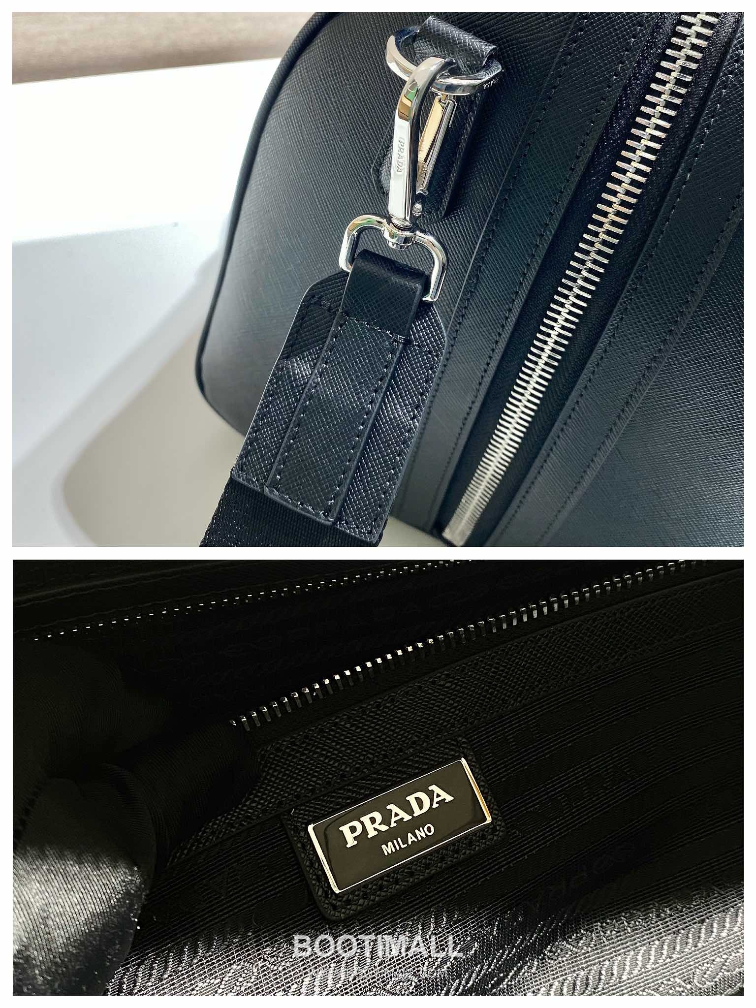 Prada Saffiano Leather Travel Duffle Bag with Wrap Zip and Lock Detail 프라다 사피아노 가죽 랩어라운드 지퍼 락 디테일 트래블 더플백 2VC018 50cm 9