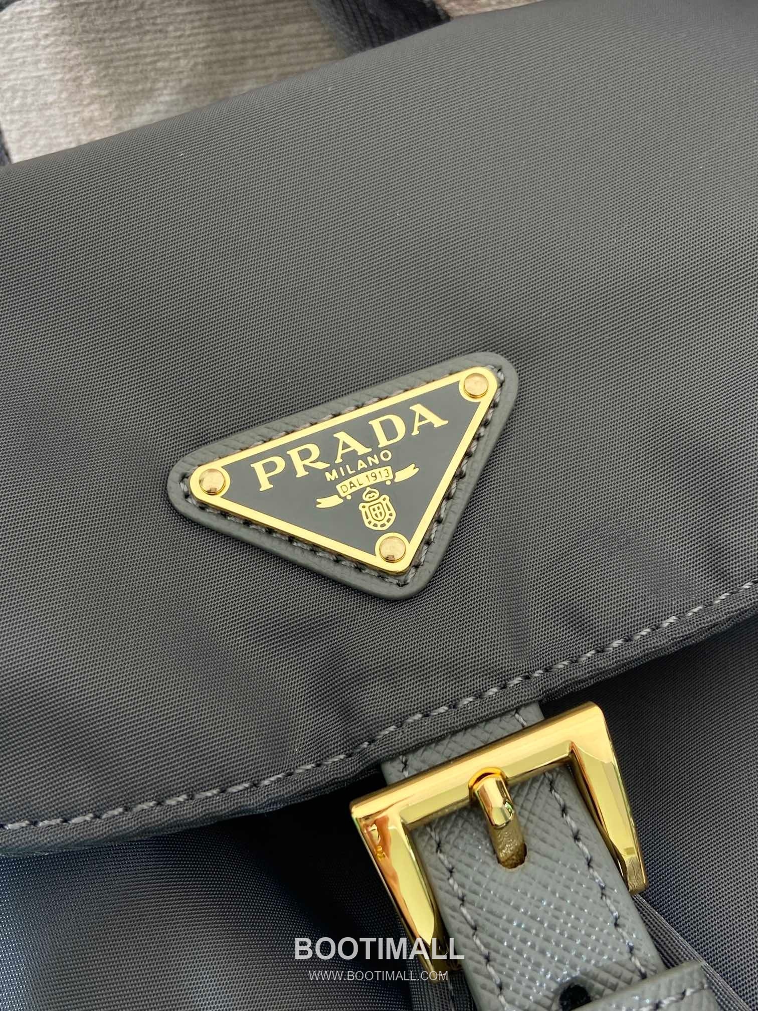 Prada Re-Nylon Backpack with Flap Drawstring Closure and Triple Zip Pocket Detail 프라다 리나일론 플랩 드로우스트링 트리플 지퍼 포켓 백팩 1BZ081 24.5cm 7
