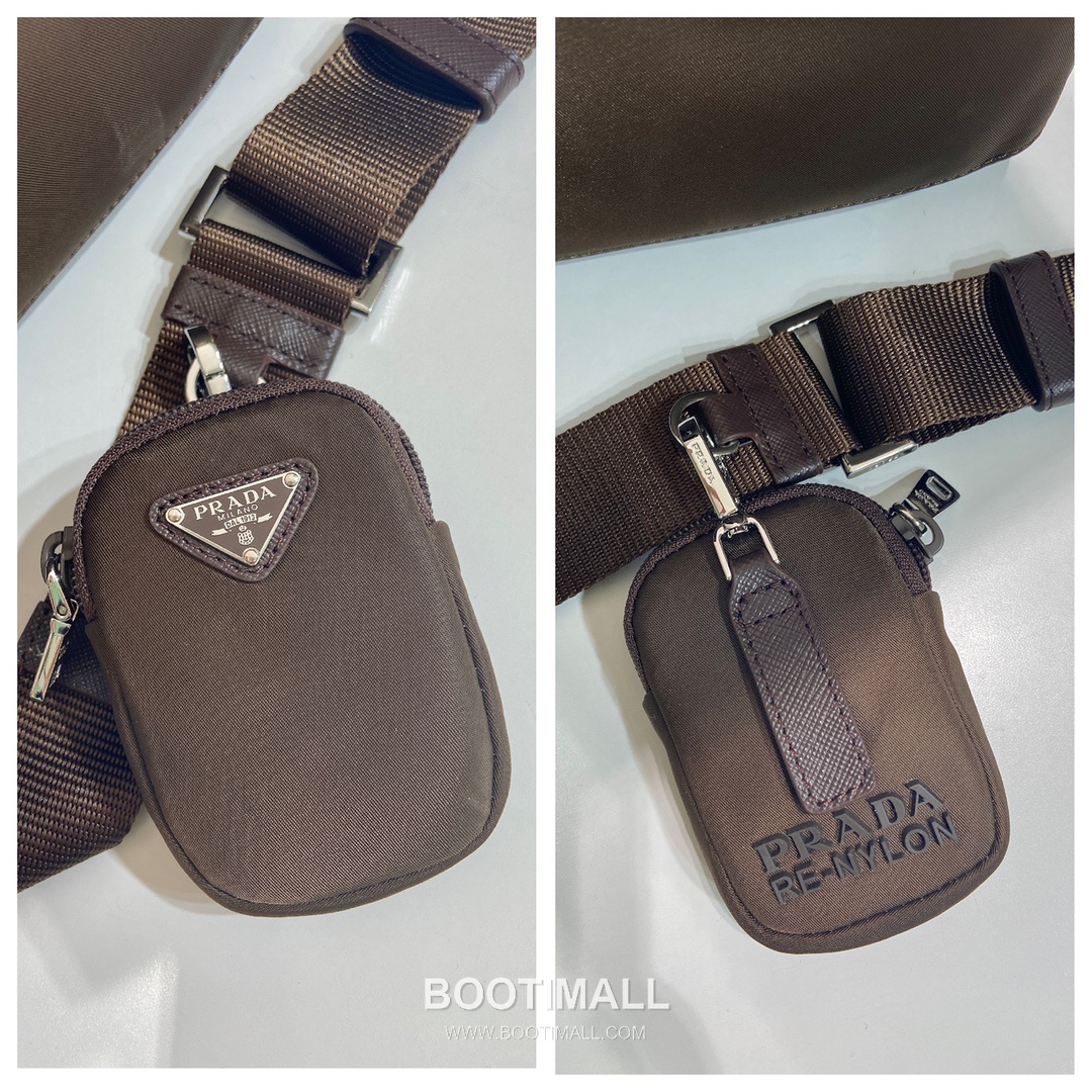 Prada Re-Nylon Messenger Bag with Flap Buckle and Detachable Mini Pouch Detail 프라다 리나일론 플랩 버클 탈부착 미니 파우치 메신저백 1BD953B 27cm 7