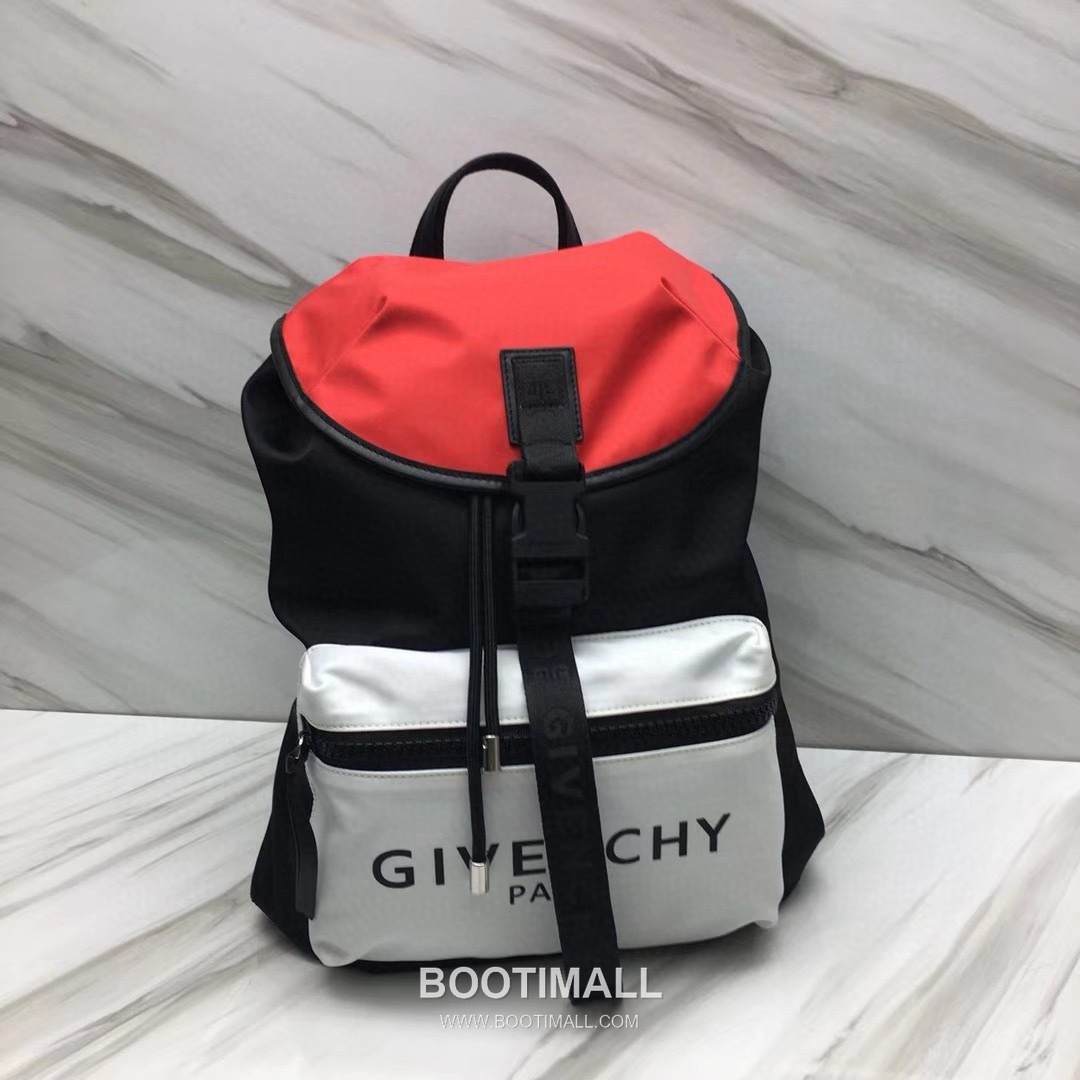 Givenchy Nylon Canvas Backpack with Calfskin Trim and Drawstring Closure Detail 지방시 나일론 캔버스 카프스킨 트림 드로우스트링 백팩 29913-2 30cm 1