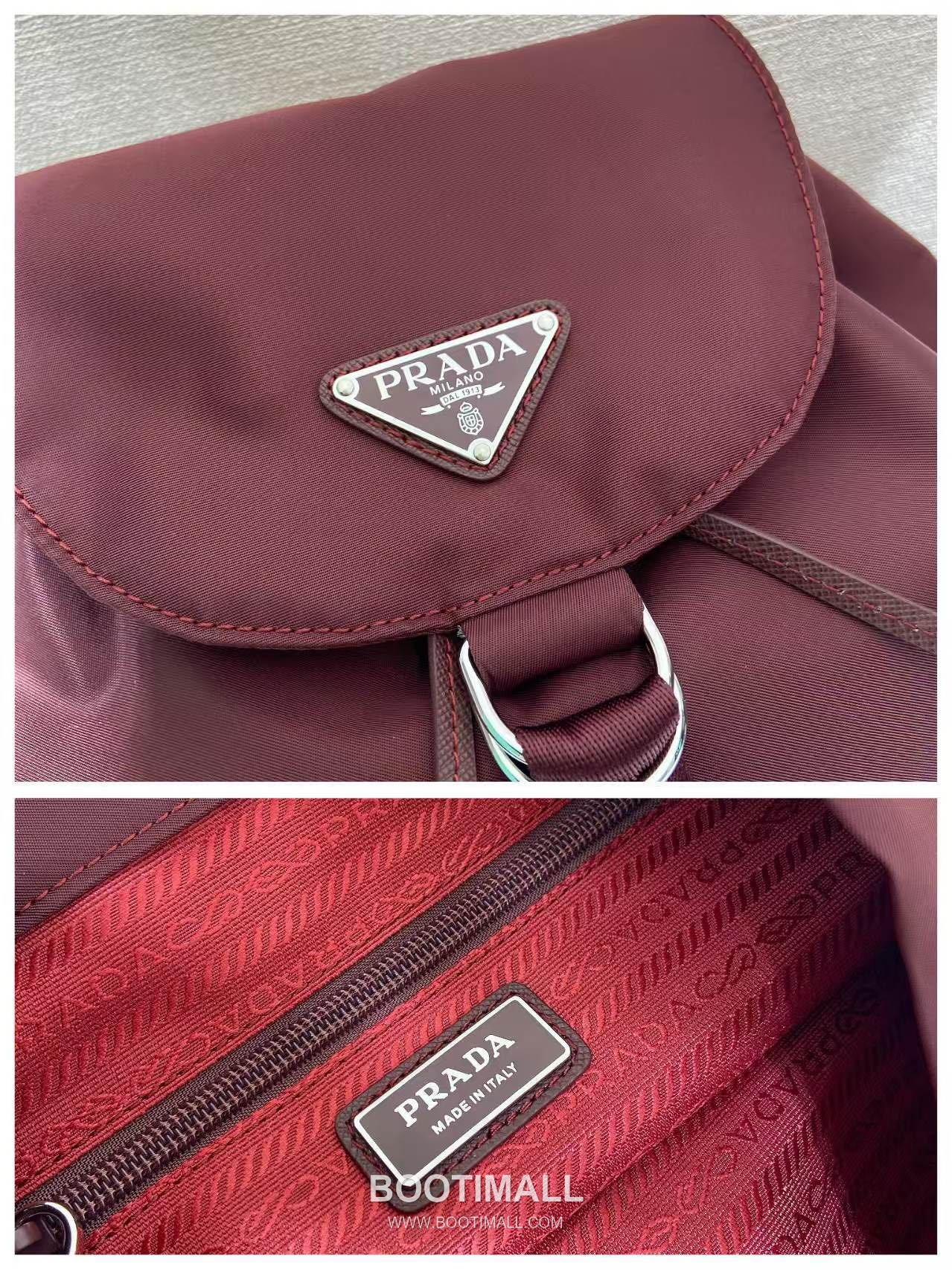 Prada Re-Nylon Backpack with Saffiano Leather Trim and Minimal Strap Design 프라다 리나일론 사피아노 가죽 트림 미니멀 스트랩 백팩 1BZ0197 25cm 9