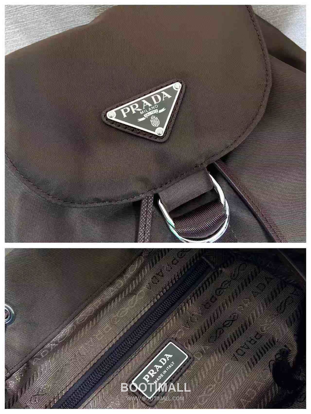 Prada Re-Nylon Backpack with Saffiano Leather Trim and Minimal Strap Design 프라다 리나일론 사피아노 가죽 트림 미니멀 스트랩 백팩 1BZ0197 25cm 8