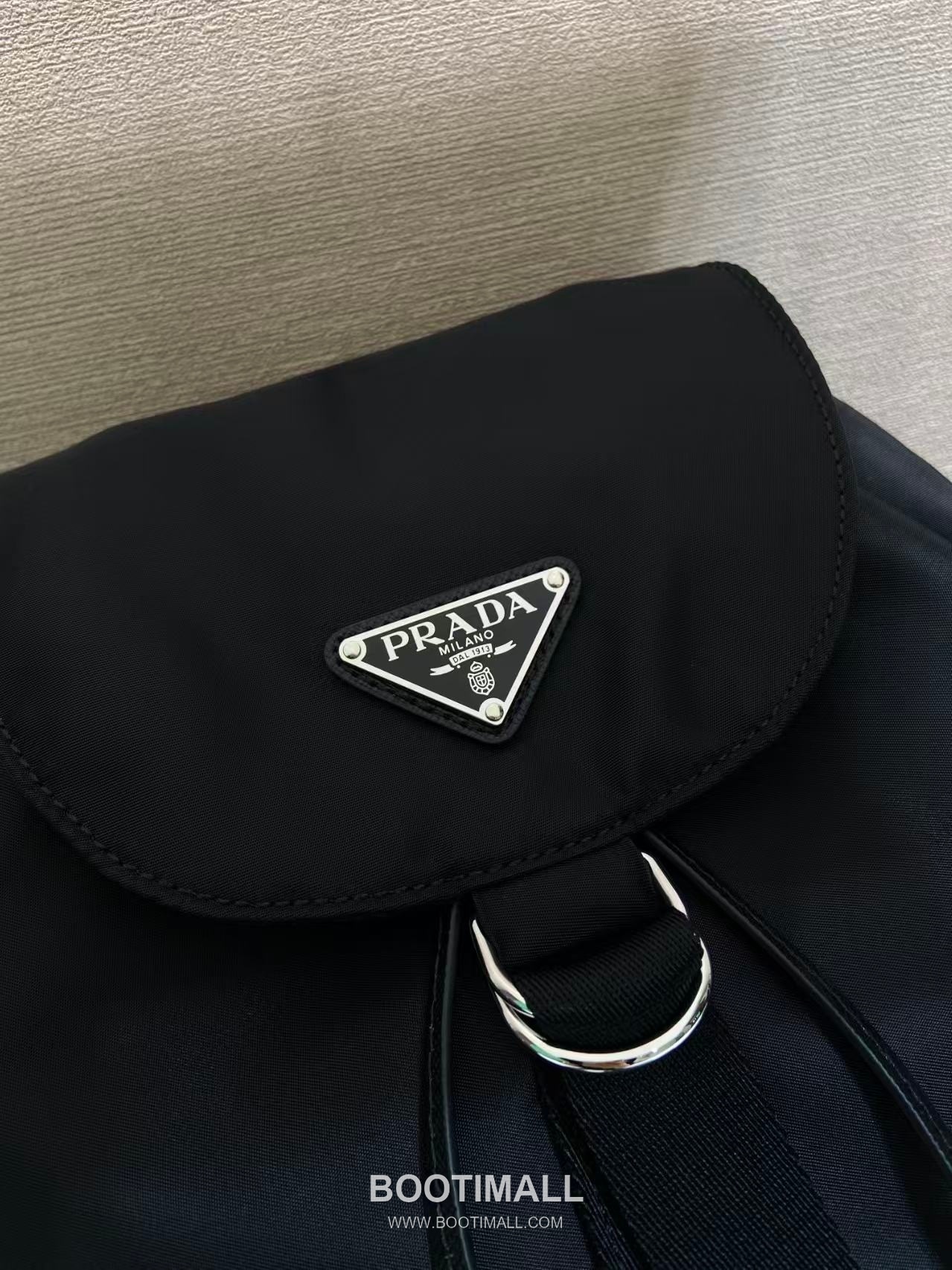 Prada Re-Nylon Backpack with Saffiano Leather Trim and Minimal Strap Design 프라다 리나일론 사피아노 가죽 트림 미니멀 스트랩 백팩 1BZ0197 25cm 7
