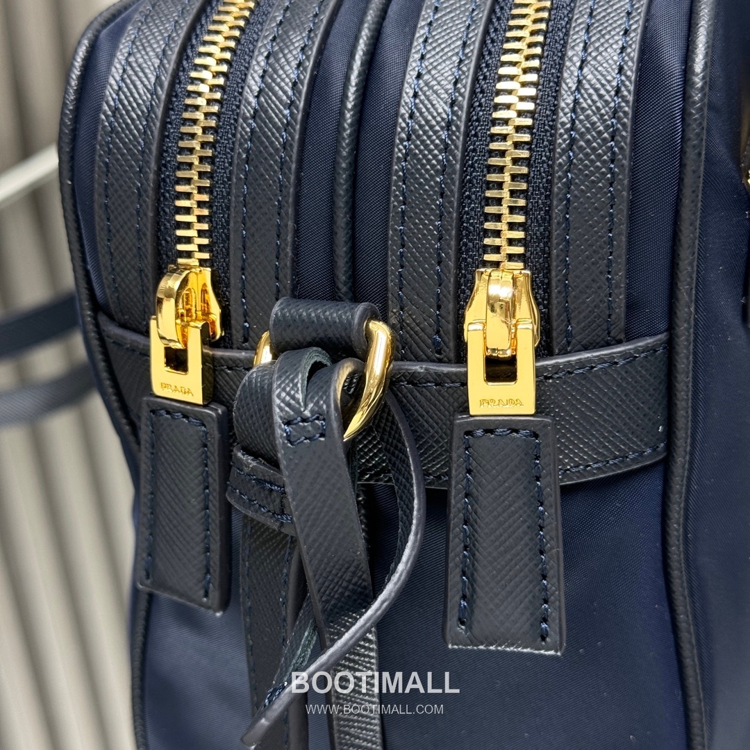 Prada Re-Nylon Crossbody Bag with Saffiano Leather Trim and Triple Zip Pocket Detail 프라다 리나일론 사피아노 가죽 트림 트리플 지퍼 포켓 크로스바디백 1BH218 21cm 5