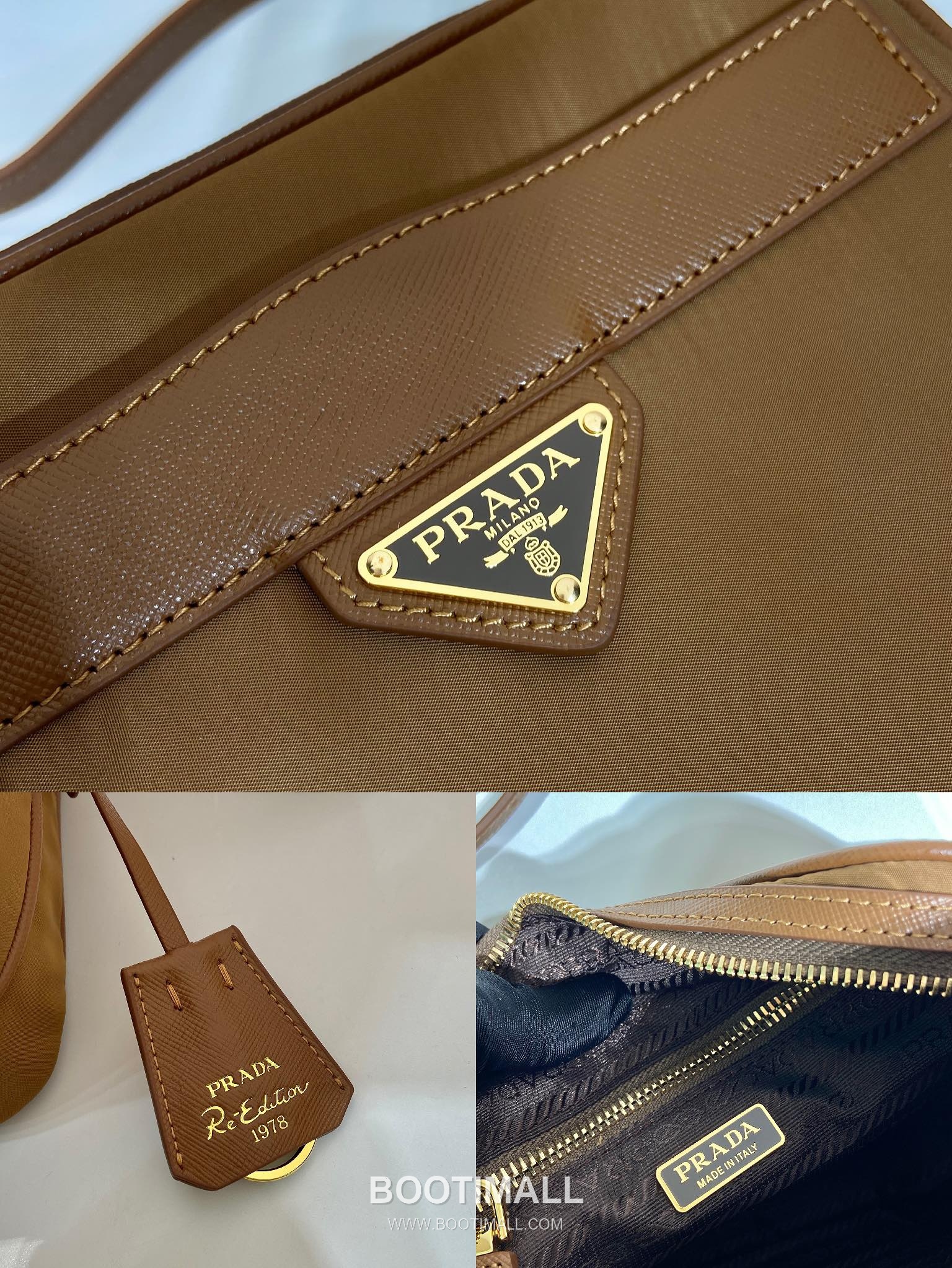 Prada Re-Nylon Crossbody Bag with Saffiano Leather Trim and Triple Zip Pocket Detail 프라다 리나일론 사피아노 가죽 트림 트리플 지퍼 포켓 크로스바디백 1BH218 21cm 9
