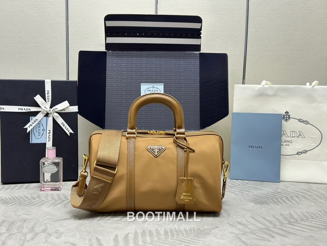 Prada Re-Nylon Saffiano Leather Trim Top Handle Bag with Shoulder Strap 프라다 리나일론 사피아노 가죽 트림 탑핸들 숄더백 스트랩 1BB233 31cm 1