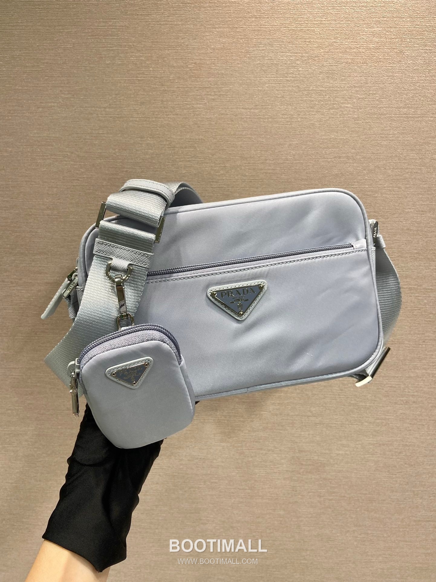Prada Re-Nylon Calfskin Trim Multi Pouch Shoulder Bag with Detachable Mini Pouch 프라다 리나일론 카프스킨 트림 멀티 파우치 숄더백 탈부착 미니 파우치 1BC167 23cm 1