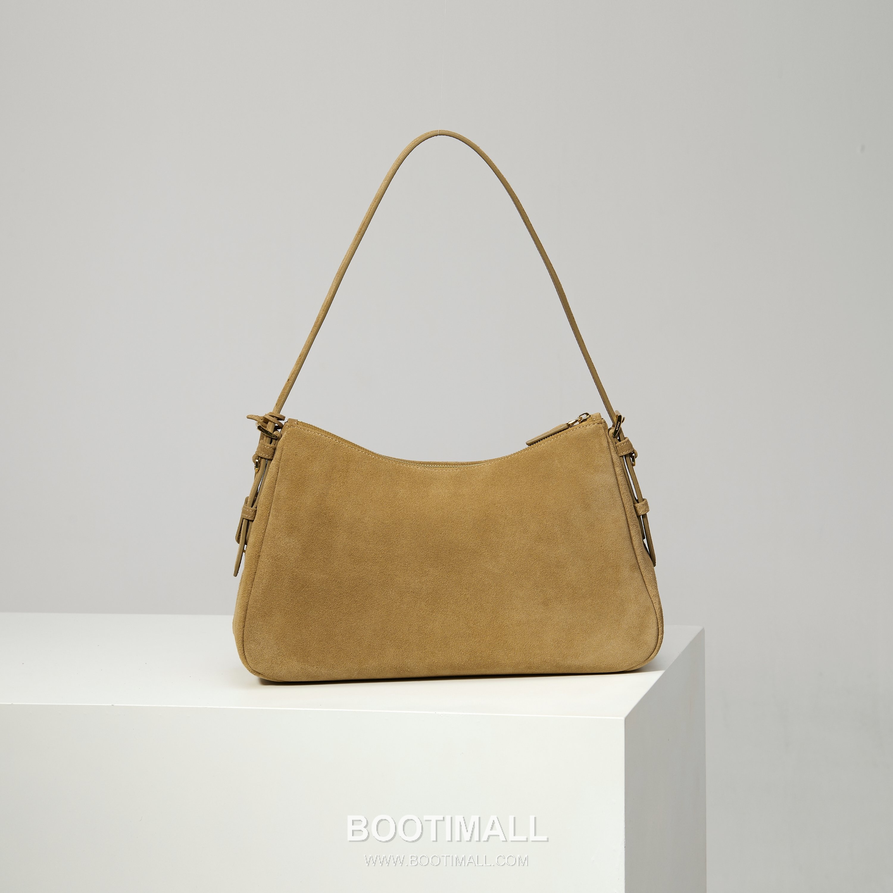 Prada Aimee Suede Leather Hobo Shoulder Bag with Zip Closure and Keyring Detail 프라다 에이미 스웨이드 레더 호보 숄더백 지퍼 클로저 키링 디테일 1BC228 39cm 2