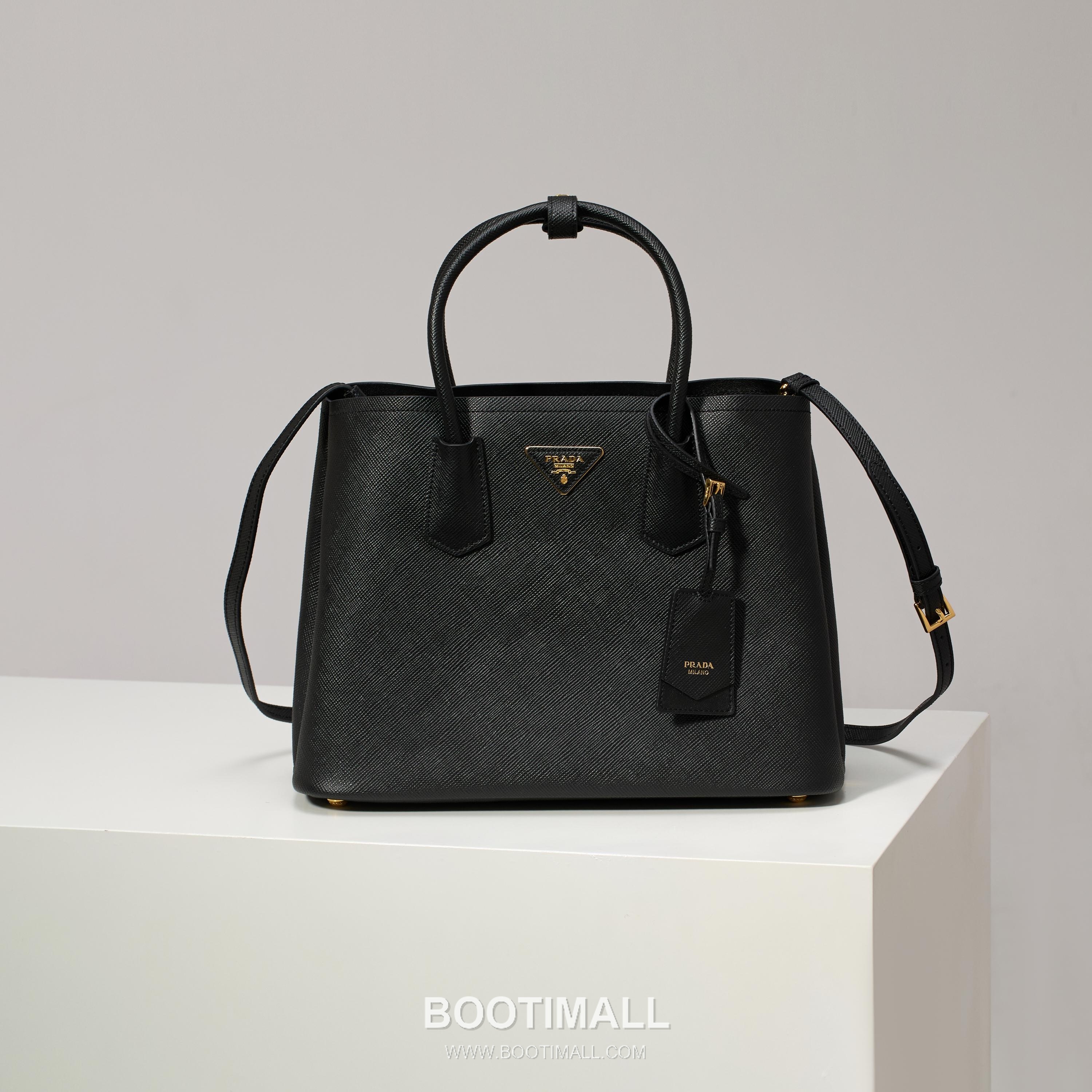 Prada Crossgrain Calfskin Tote Bag with Contrast Leather Interior and Top Handle Detail 프라다 크로스그레인 카프스킨 토트백 콘트라스트 레더 내부 탑핸들 디테일 1BG775 33cm 1