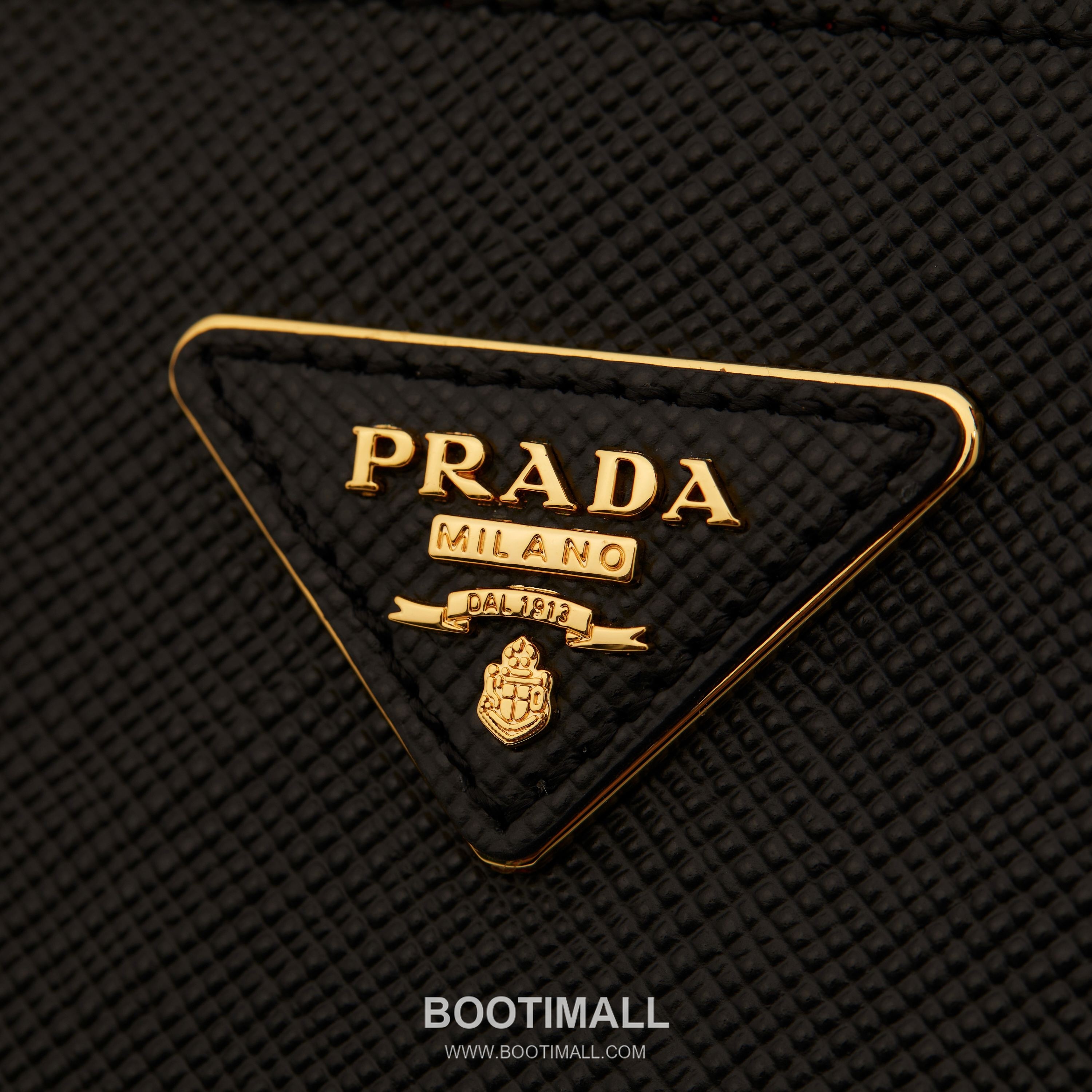 Prada Saffiano Leather Double Mini Bag with Magnetic Closure Name Tag and Triangle Logo Detail 프라다 사피아노 가죽 더블 미니백 마그네틱 클로저 네임태그 트라이앵글 로고 디테일 1BA217 17cm 5