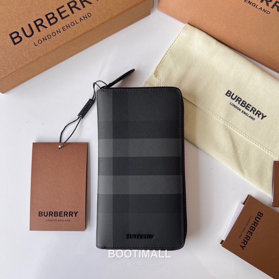 Burberry London Check Grained Calfskin Zip Wallet with B Logo Detail 버버리 런던 체크 그레인 송아지 가죽 지퍼 월렛 B 로고 820133 19cm 3