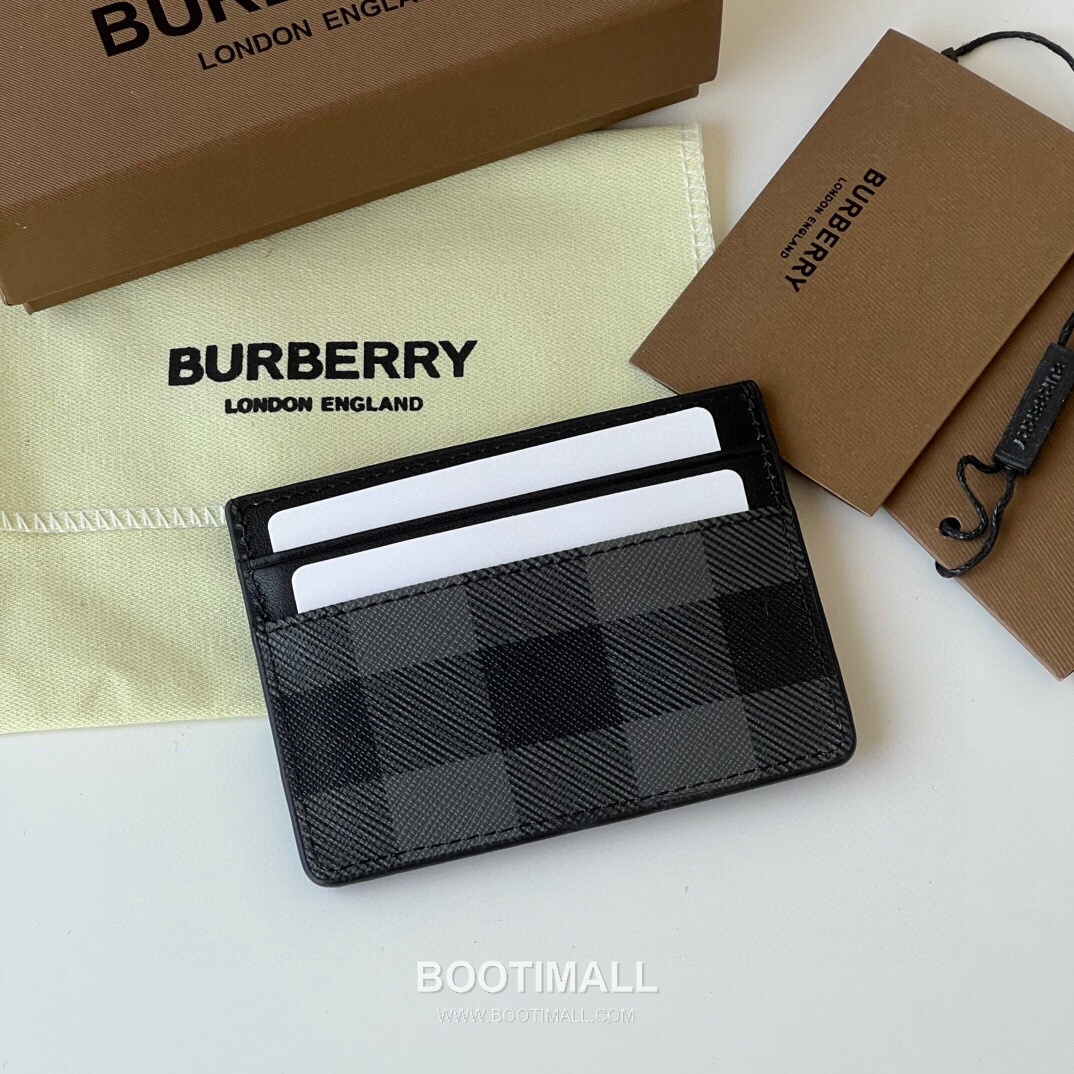 Burberry London Check Canvas Leather Card Holder Wallet with B Logo Detail 버버리 런던 체크 캔버스 가죽 카드홀더 지갑 B 로고 275124 10cm 2