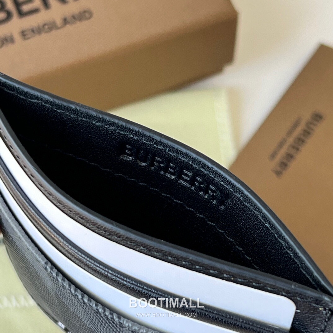 Burberry London Check Canvas Leather Card Holder Wallet with B Logo Detail 버버리 런던 체크 캔버스 가죽 카드홀더 지갑 B 로고 275124 10cm 4