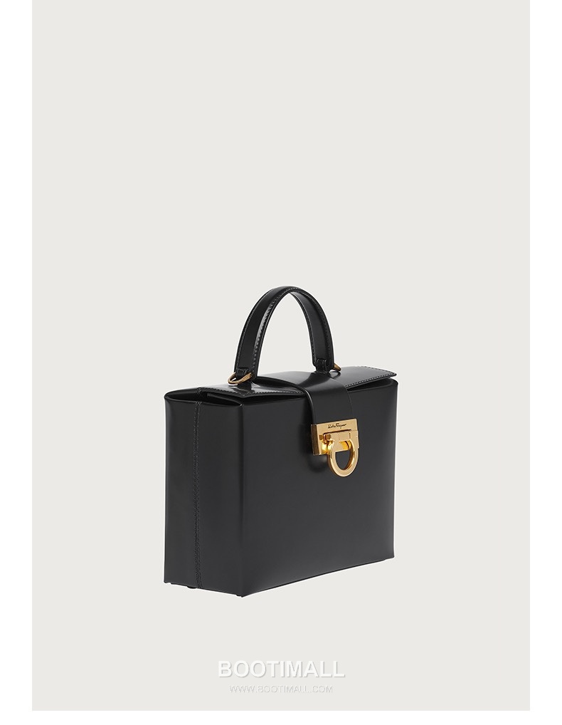 Salvatore Ferragamo Trifolio Calfskin Box Top Handle Bag with Gancini Lock 살바토레페라가모 트리폴리오 카프스킨 박스 탑핸들 숄더백 FZ-211981 20cm 2