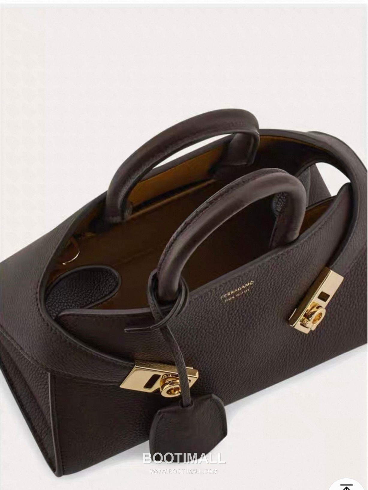 Salvatore Ferragamo Hug Nappa Calfskin Top Handle Shoulder Bag with Embrace Lock 살바토레페라가모 허그 나파 카프스킨 탑핸들 숄더백 205608 31.5cm 5