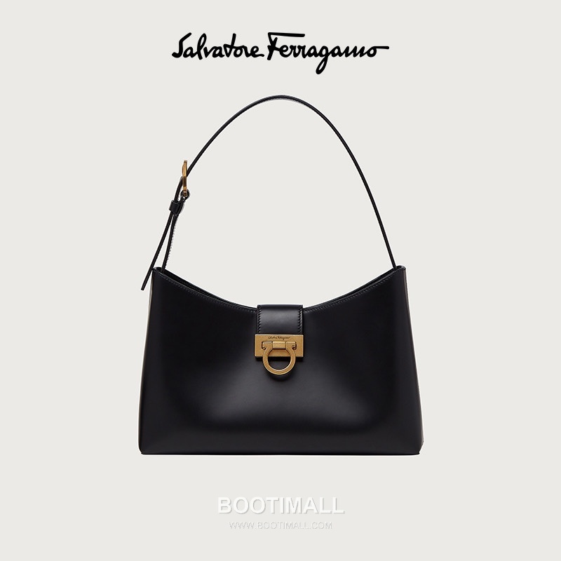 Salvatore Ferragamo Trifolio Matte Calfskin Shoulder Bag with Gancini Lock Detail 살바토레페라가모 트리폴리오 매트 카프스킨 숄더백 21-0926 30cm 2