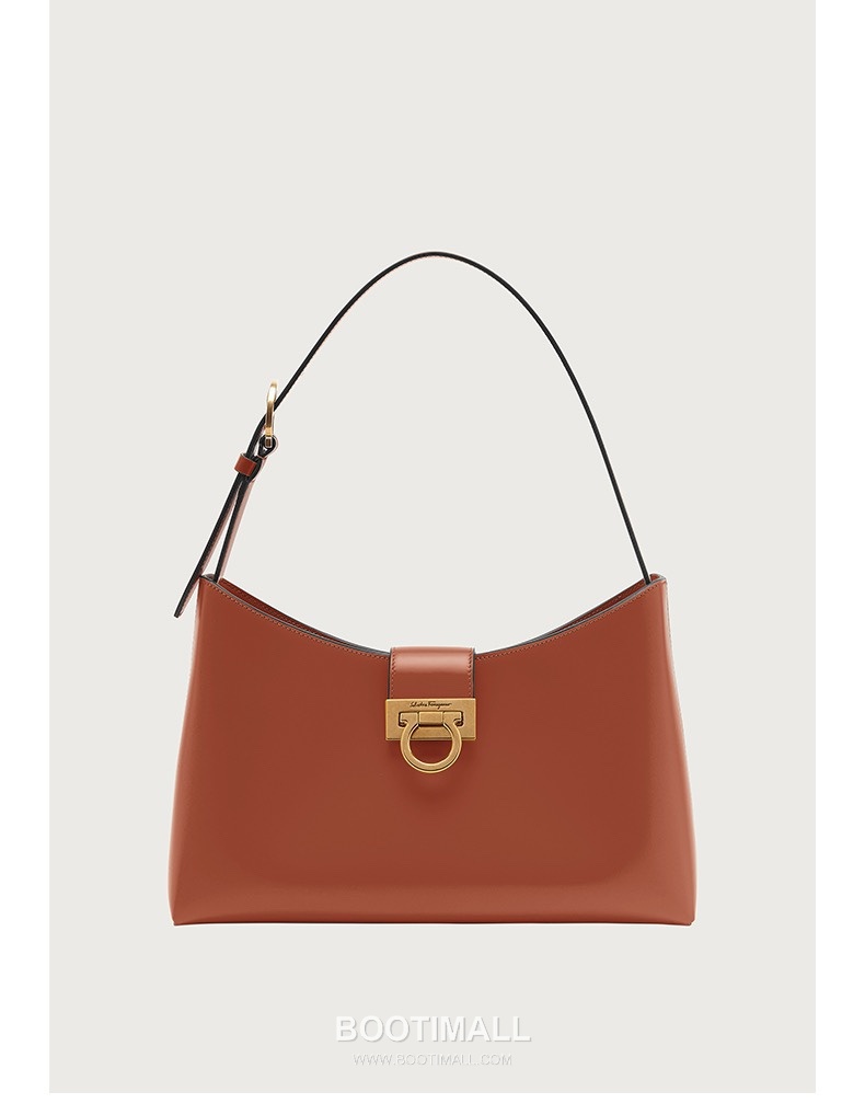 Salvatore Ferragamo Trifolio Matte Calfskin Shoulder Bag with Gancini Lock Detail 살바토레페라가모 트리폴리오 매트 카프스킨 숄더백 21-0926 30cm 2