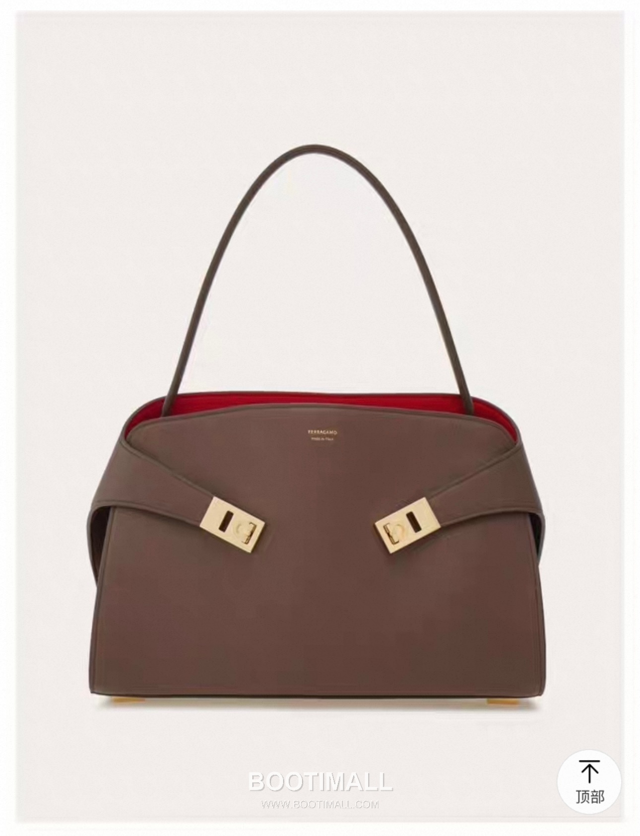 Salvatore Ferragamo Hug Sott Calfskin Top Handle Shoulder Bag with Gancini Lock 살바토레페라가모 허그 소트 카프스킨 탑핸들 숄더백 21-9816 34cm 23