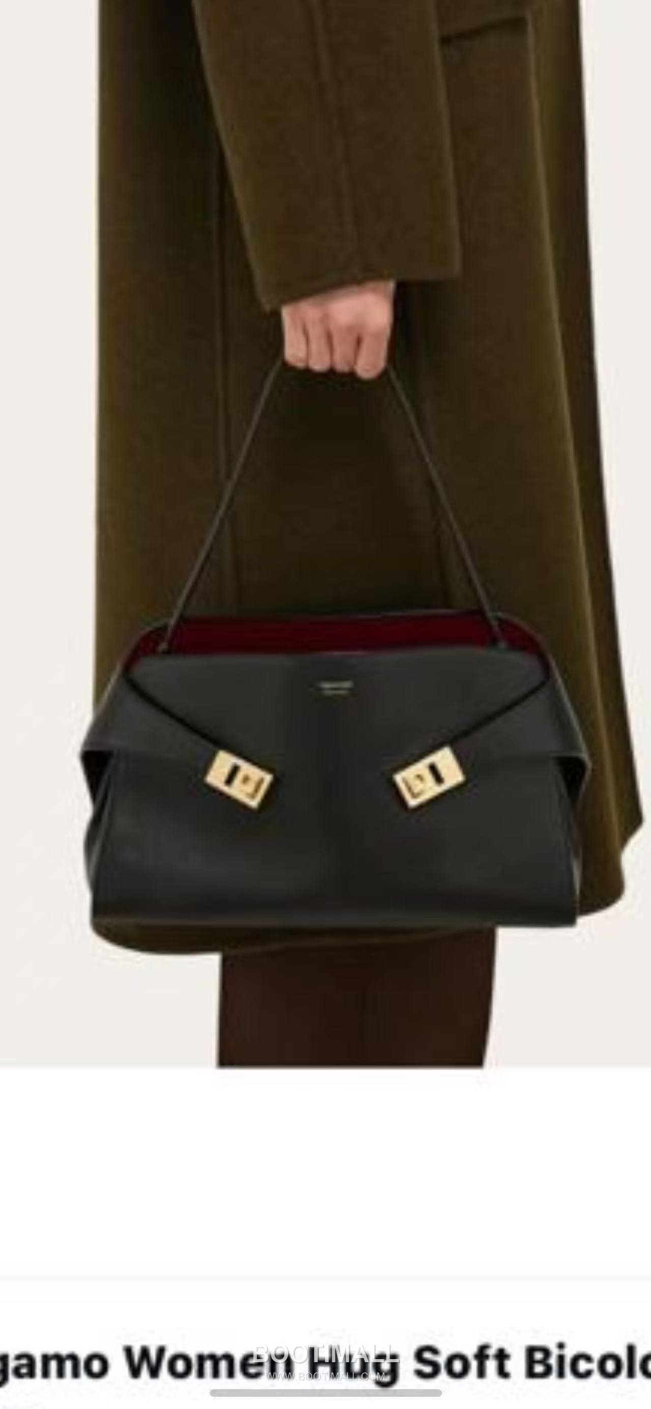 Salvatore Ferragamo Hug Sott Calfskin Top Handle Shoulder Bag with Gancini Lock 살바토레페라가모 허그 소트 카프스킨 탑핸들 숄더백 21-9816 34cm 1