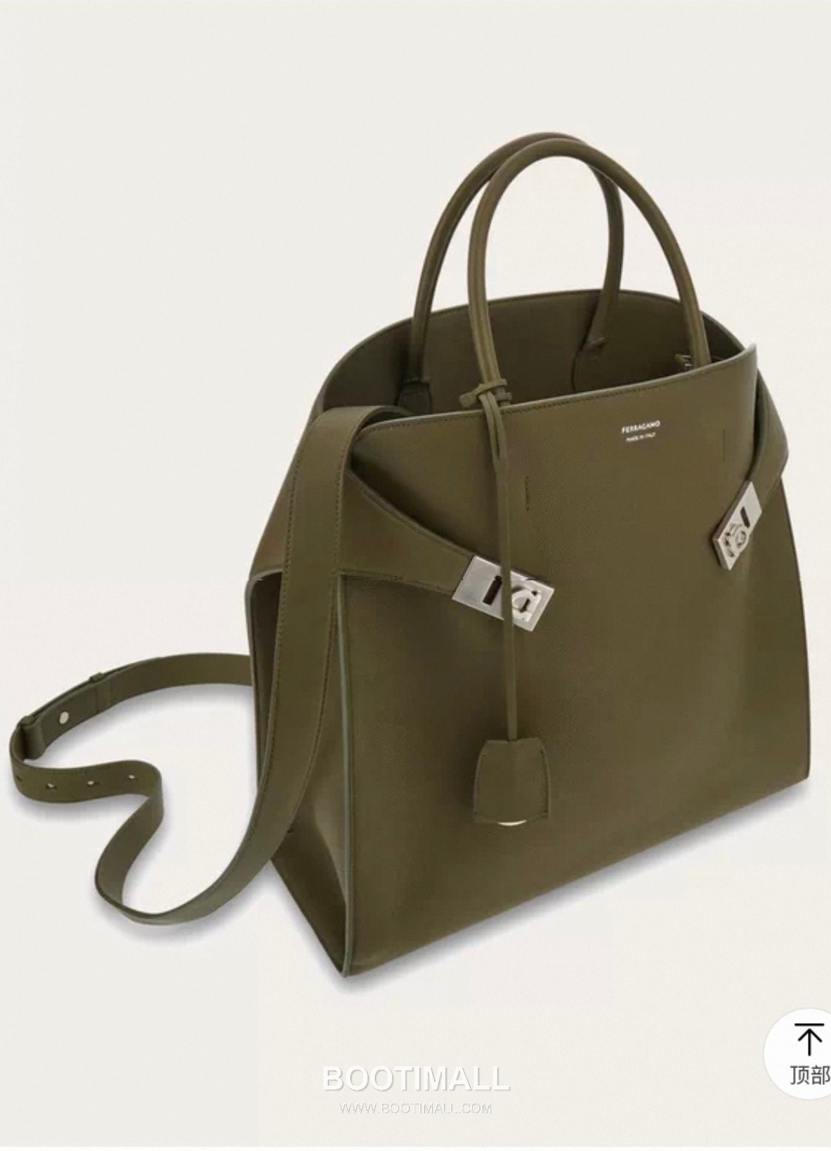 Salvatore Ferragamo Hug Hammered Calfskin Tote Bag with Gancini Lock Strap Detail 살바토레페라가모 허그 해머드 카프스킨 토트백 AU-24/1666 38cm 21