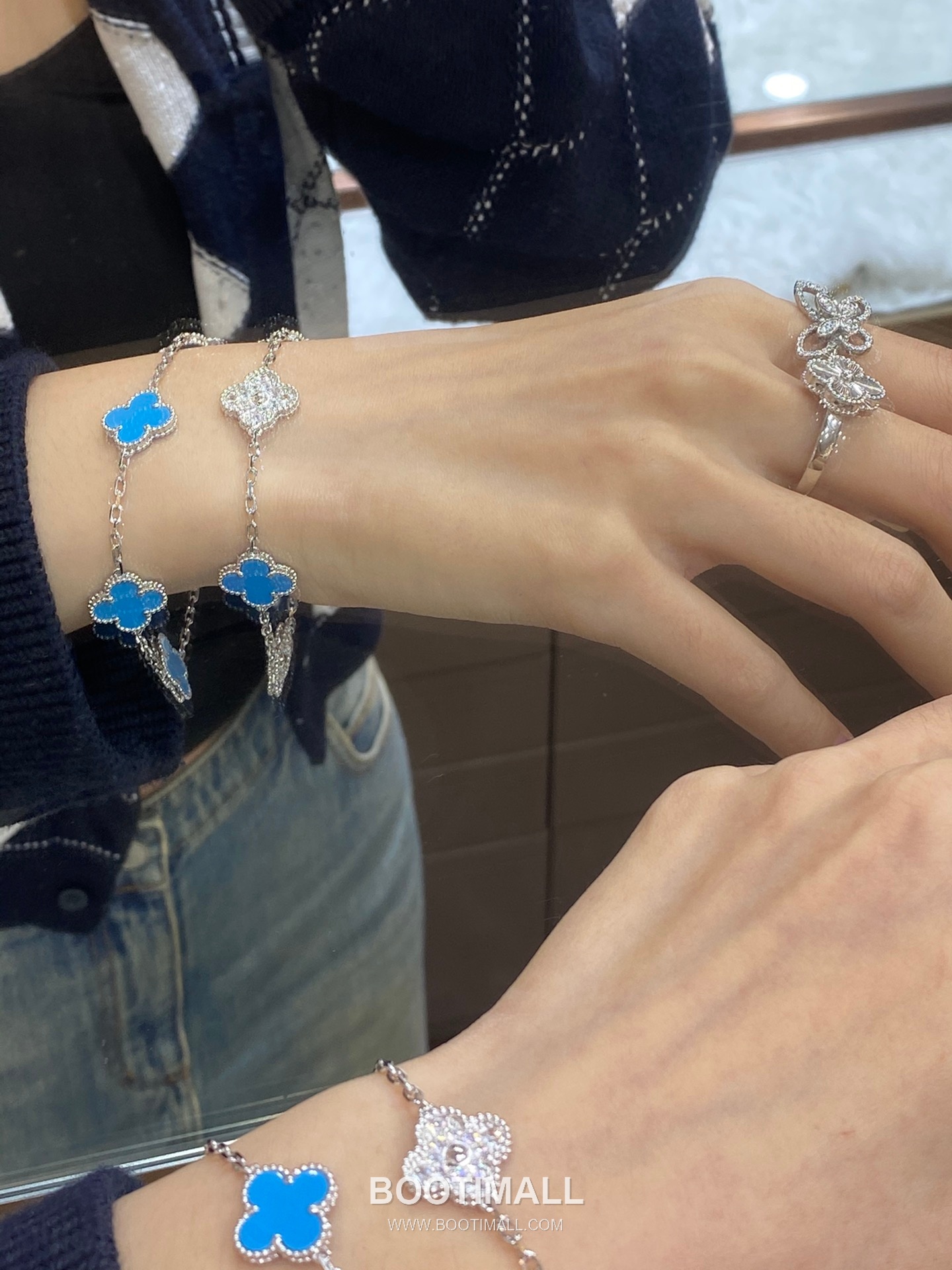 Van Cleef & Arpels Vintage Alhambra Turquoise 5 Motifs Bracelet 반클리프 앤 아펠 빈티지 알함브라 터키석 5모티프 브레이슬릿 3
