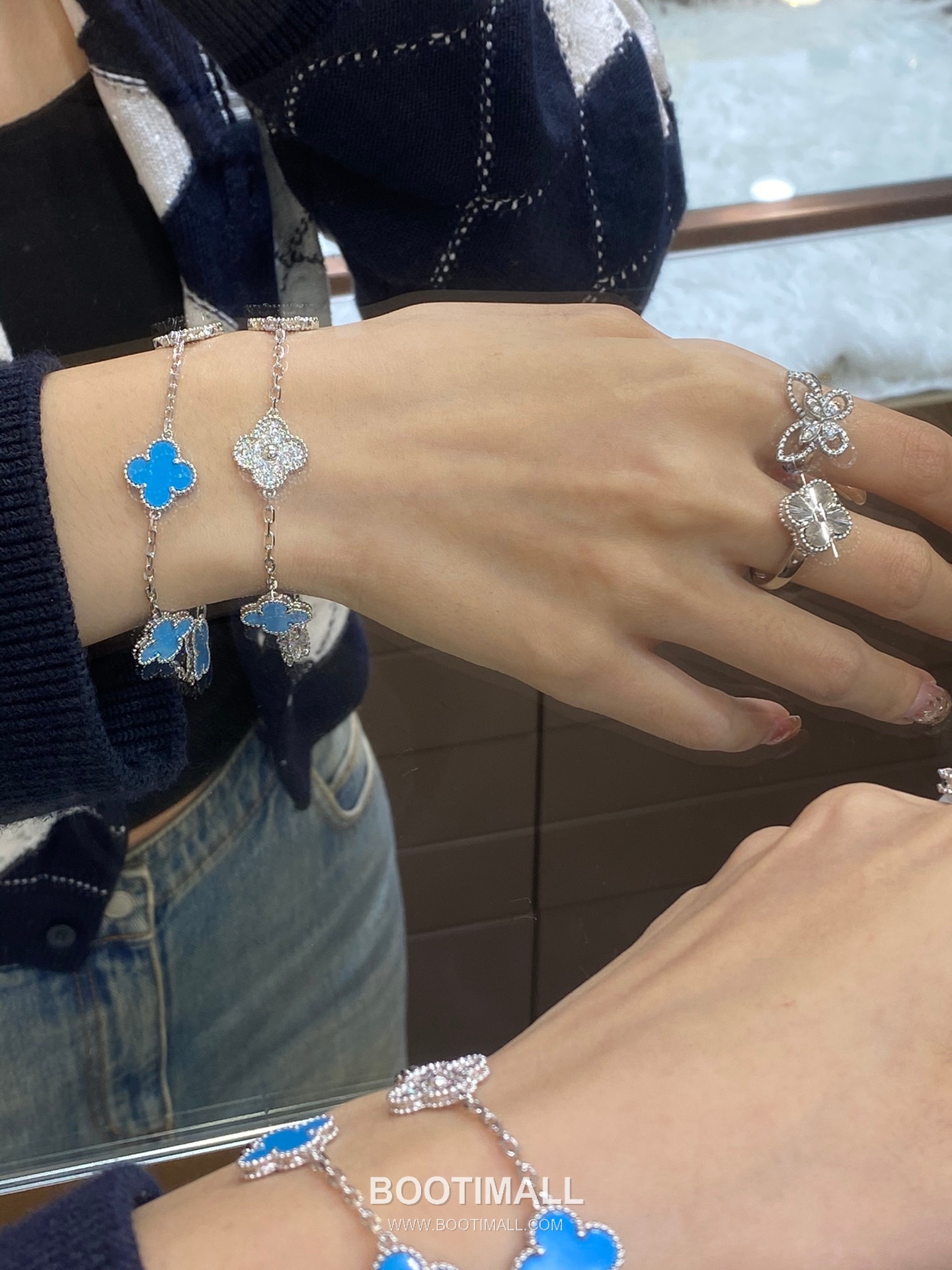Van Cleef & Arpels Vintage Alhambra Turquoise 5 Motifs Bracelet 반클리프 앤 아펠 빈티지 알함브라 터키석 5모티프 브레이슬릿 4