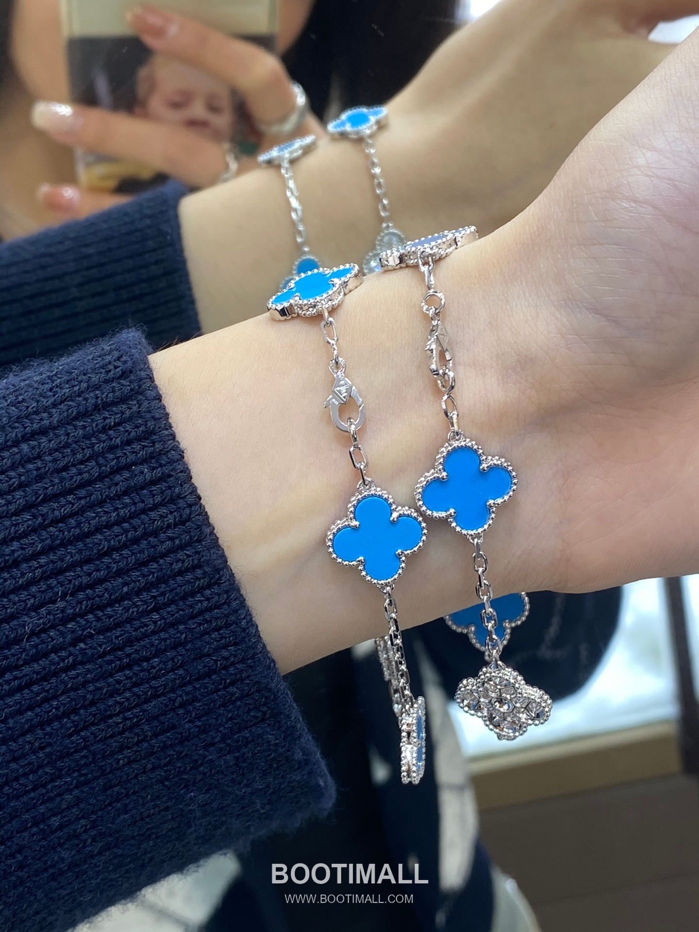 Van Cleef & Arpels Vintage Alhambra Turquoise 5 Motifs Bracelet 반클리프 앤 아펠 빈티지 알함브라 터키석 5모티프 브레이슬릿 6