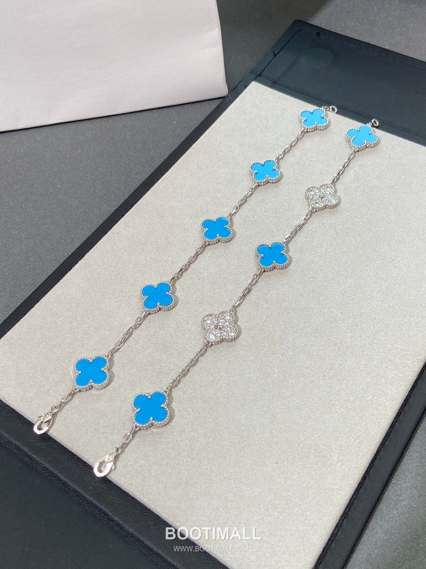 Van Cleef & Arpels Vintage Alhambra Turquoise 5 Motifs Bracelet 반클리프 앤 아펠 빈티지 알함브라 터키석 5모티프 브레이슬릿 8