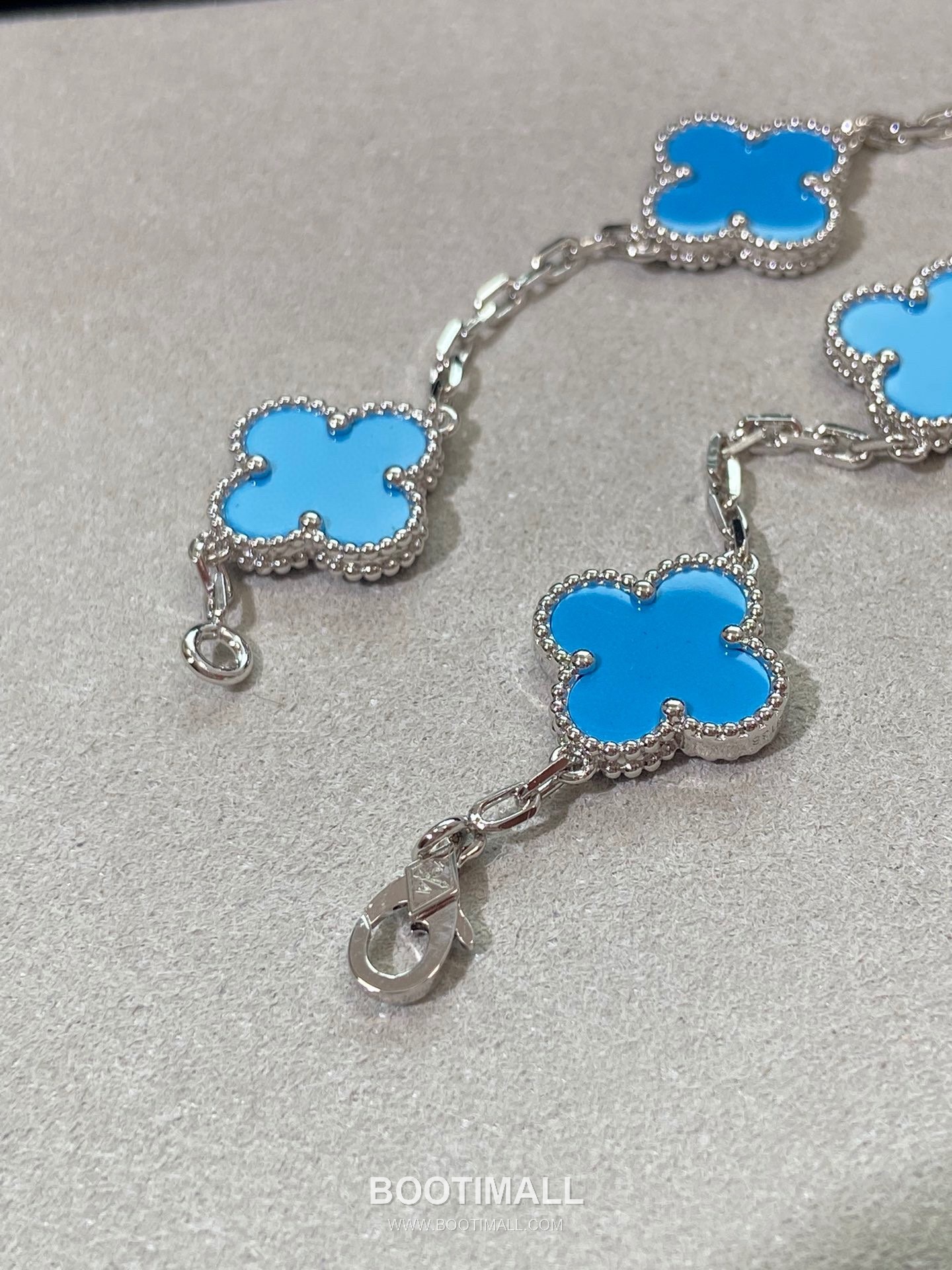 Van Cleef & Arpels Vintage Alhambra Turquoise 5 Motifs Bracelet 반클리프 앤 아펠 빈티지 알함브라 터키석 5모티프 브레이슬릿 11