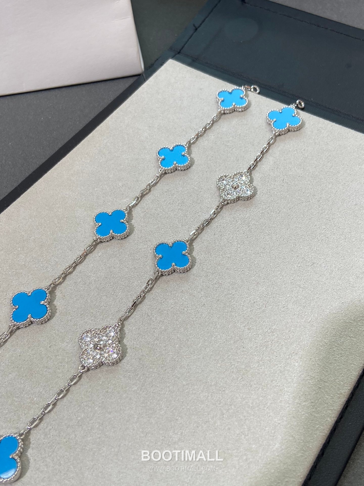 Van Cleef & Arpels Vintage Alhambra Turquoise 5 Motifs Bracelet 반클리프 앤 아펠 빈티지 알함브라 터키석 5모티프 브레이슬릿 12