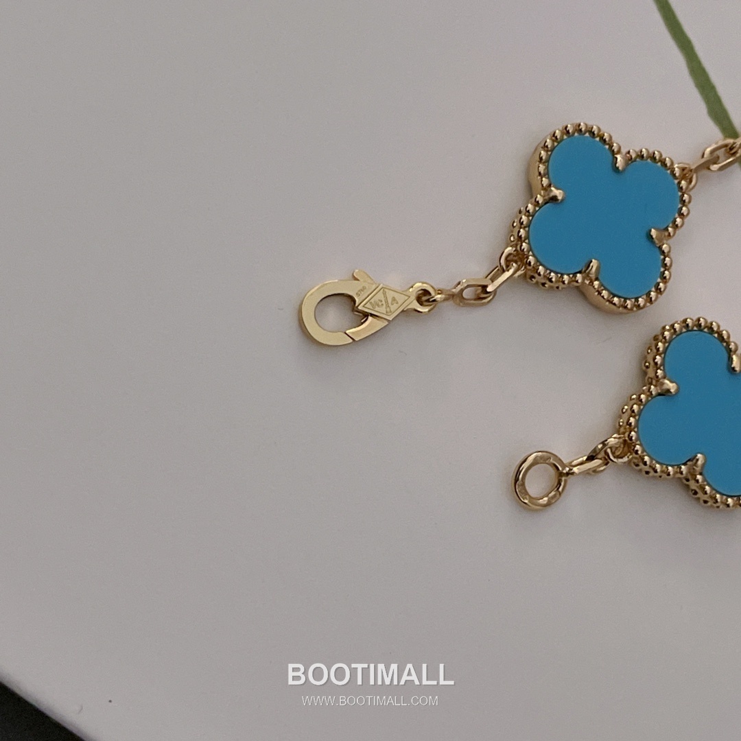 Van Cleef & Arpels Vintage Alhambra Turquoise Diamond 5 Motifs Bracelet 반클리프 앤 아펠 빈티지 알함브라 터키석 다이아몬드 5모티프 브레이슬릿 10