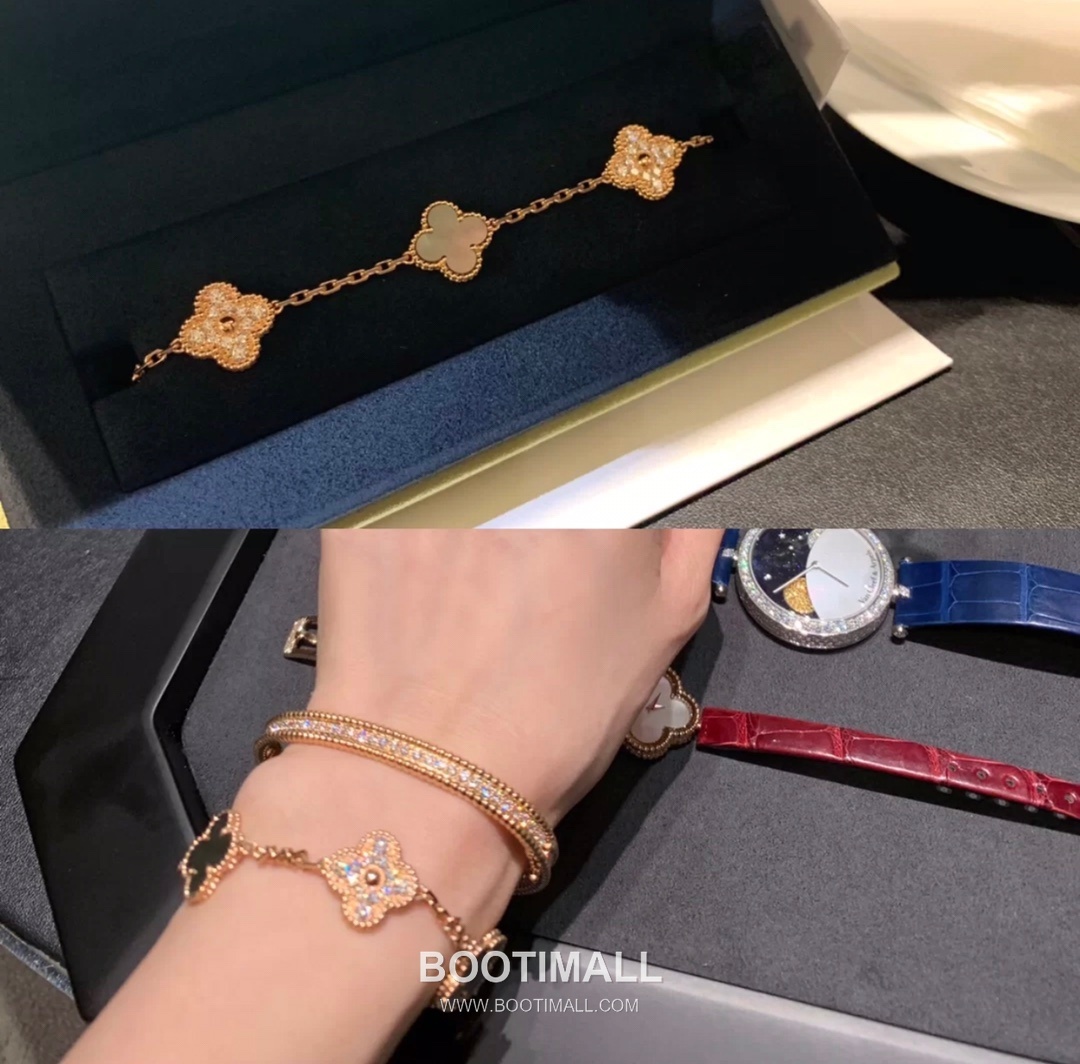 Van Cleef & Arpels Vintage Alhambra 50th Anniversary Multicolor 5 Motifs Bracelet 반클리프 앤 아펠 빈티지 알함브라 50주년 멀티컬러 5모티프 브레이슬릿 1