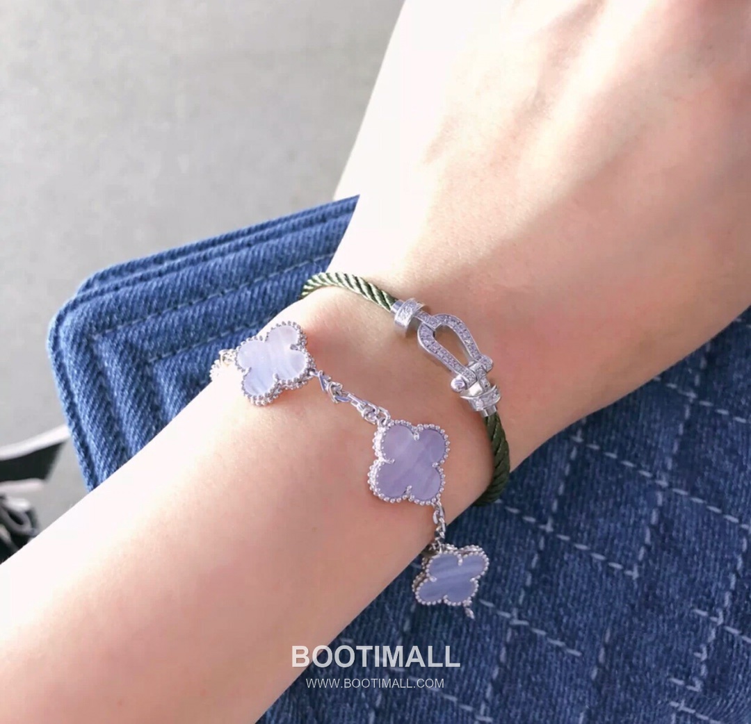 Van Cleef & Arpels Vintage Alhambra Multicolor 5 Motifs Bracelet 반클리프 앤 아펠 빈티지 알함브라 멀티스톤 5모티프 브레이슬릿 4