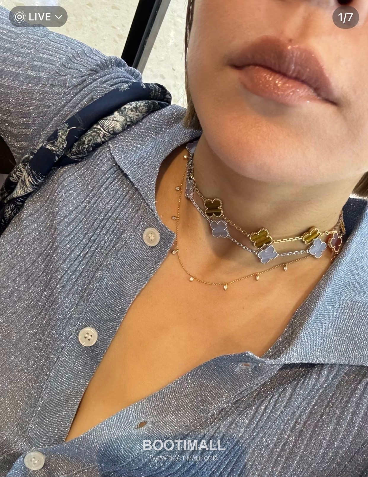 Van Cleef & Arpels Vintage Alhambra Multicolor 5 Motifs Necklace 반클리프 앤 아펠 빈티지 알함브라 멀티스톤 5모티프 네크리스 4