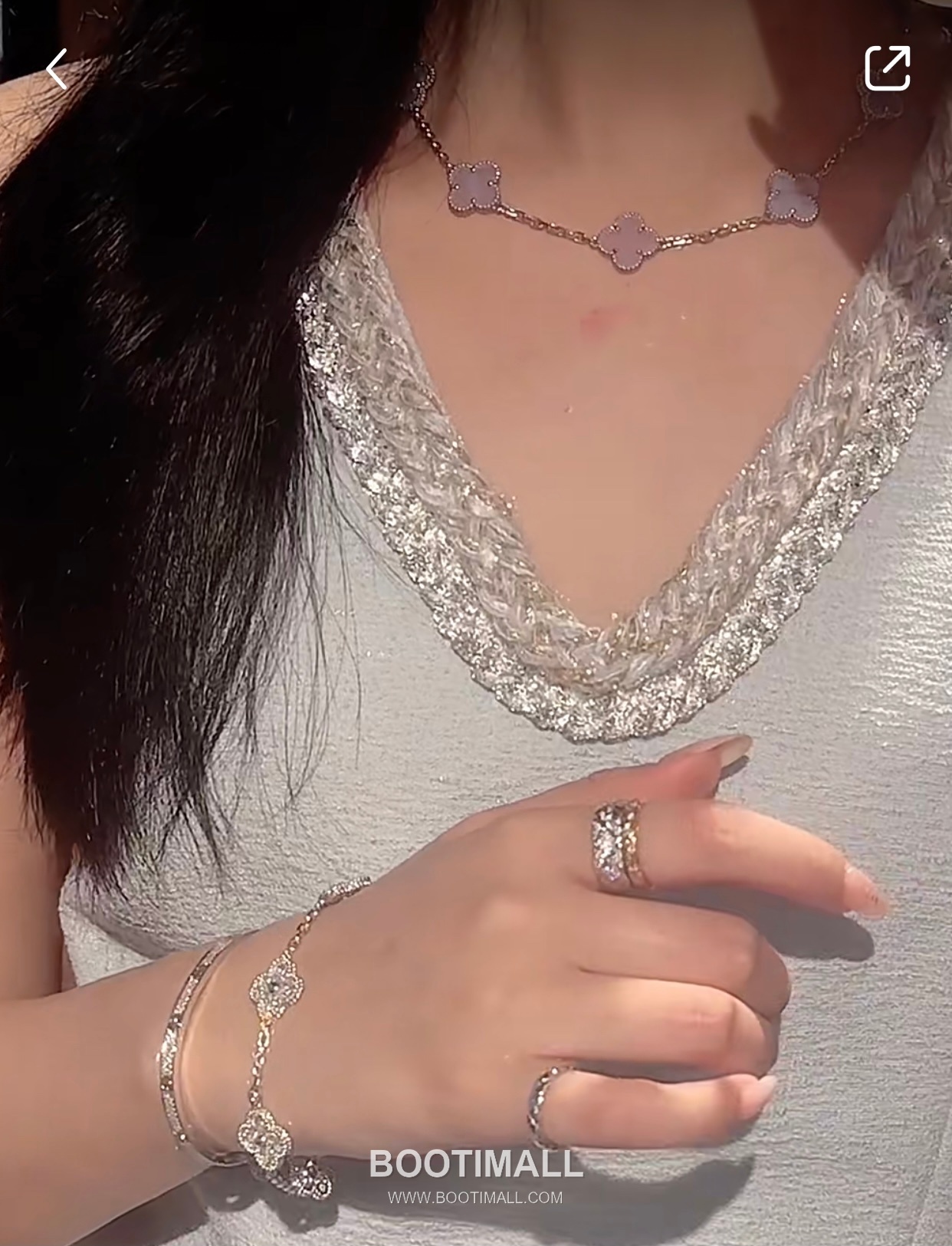 Van Cleef & Arpels Vintage Alhambra Multicolor 5 Motifs Necklace 반클리프 앤 아펠 빈티지 알함브라 멀티스톤 5모티프 네크리스 8