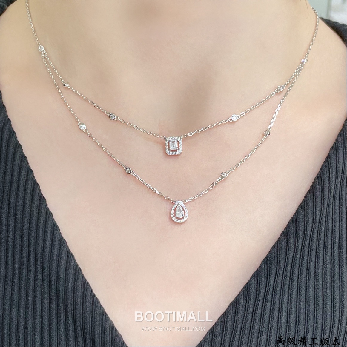 Messika Move Double Drop Necklace 메시카 무브 더블 드롭 네크리스 9