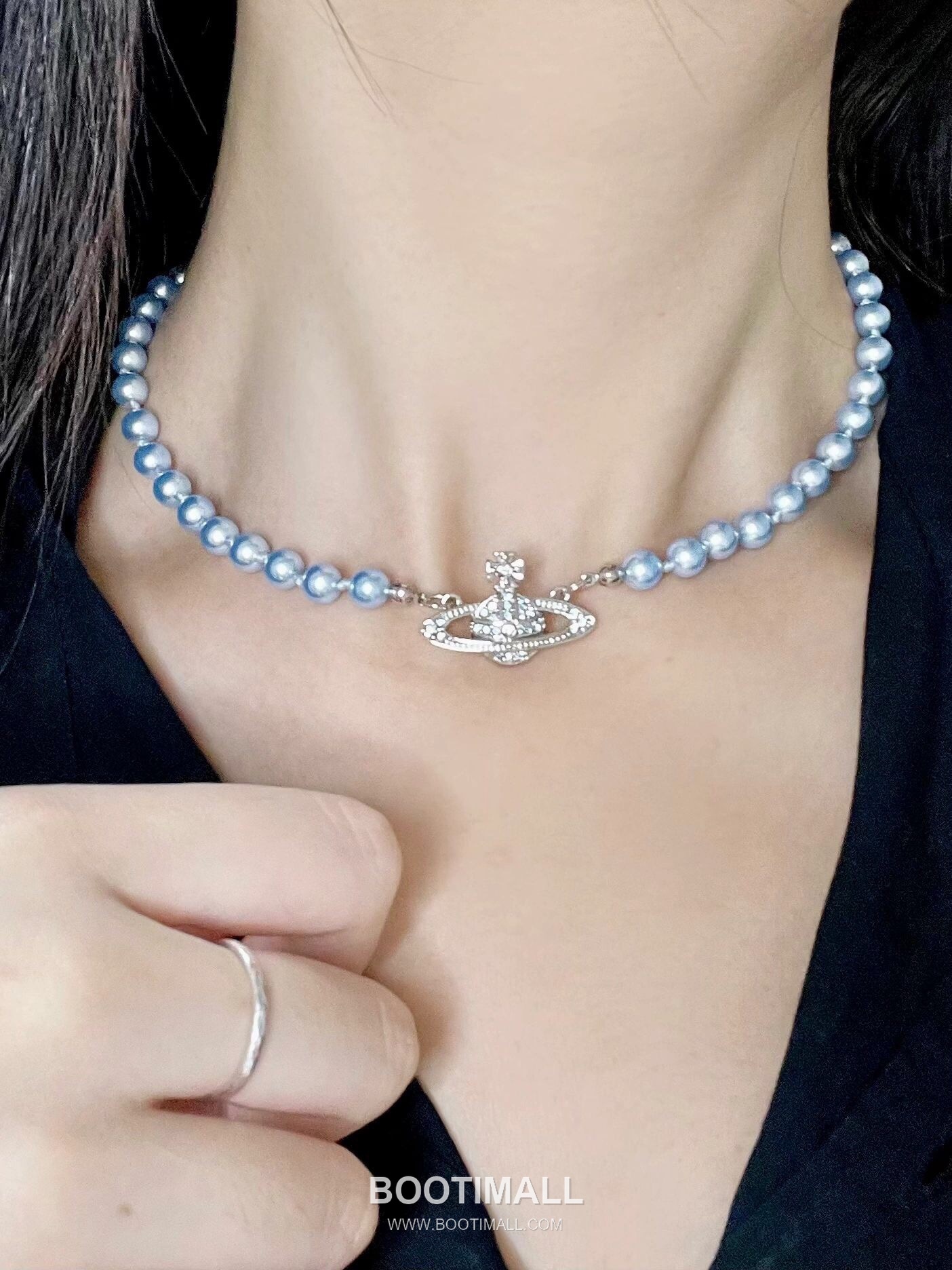 Vivienne Westwood Orb Swarovski Crystal Pearl Pendant Chain Necklace 비비안웨스트우드 오브 스와로브스키 크리스탈 펄 펜던트 체인 네클리스 3