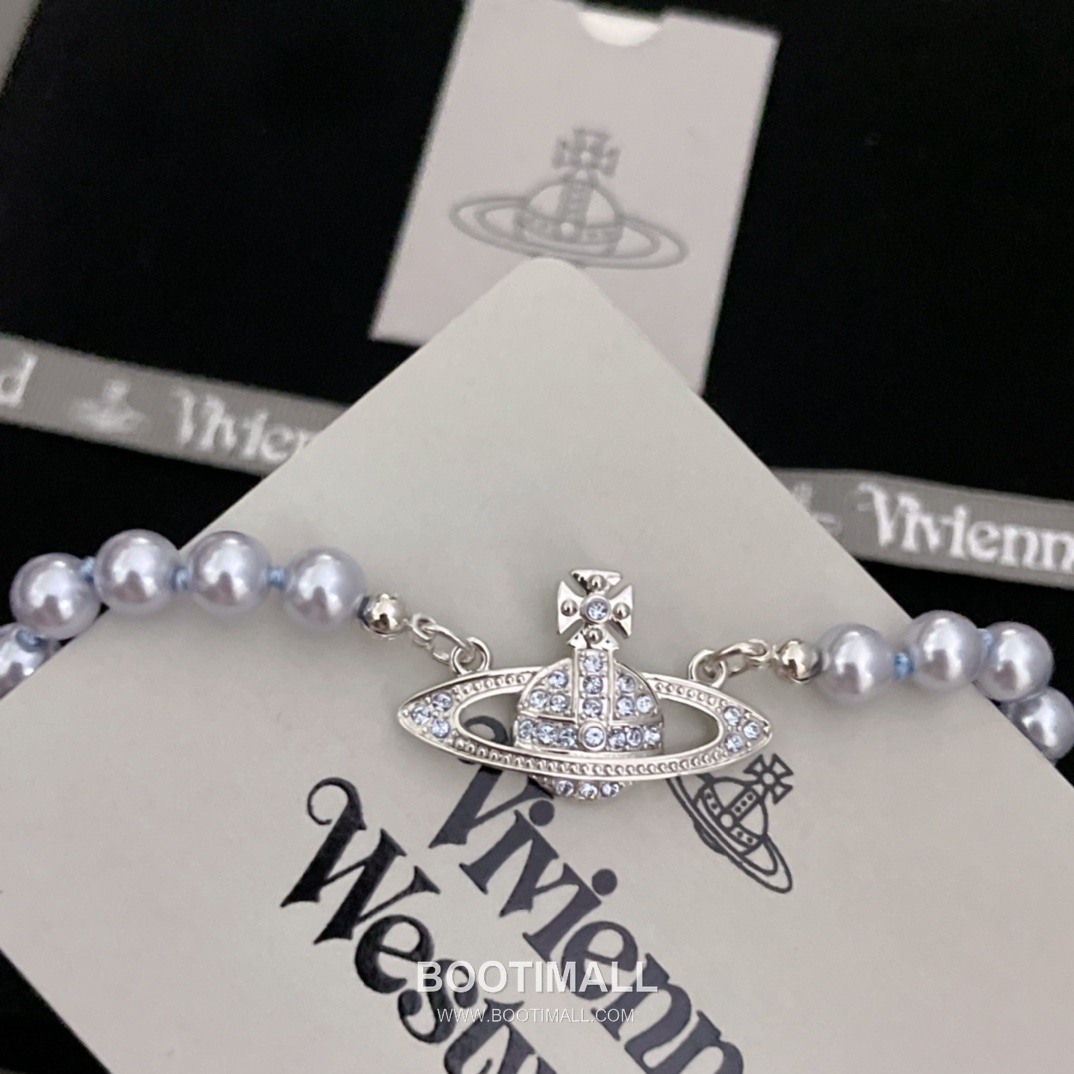Vivienne Westwood Orb Swarovski Crystal Pearl Pendant Chain Necklace 비비안웨스트우드 오브 스와로브스키 크리스탈 펄 펜던트 체인 네클리스 11