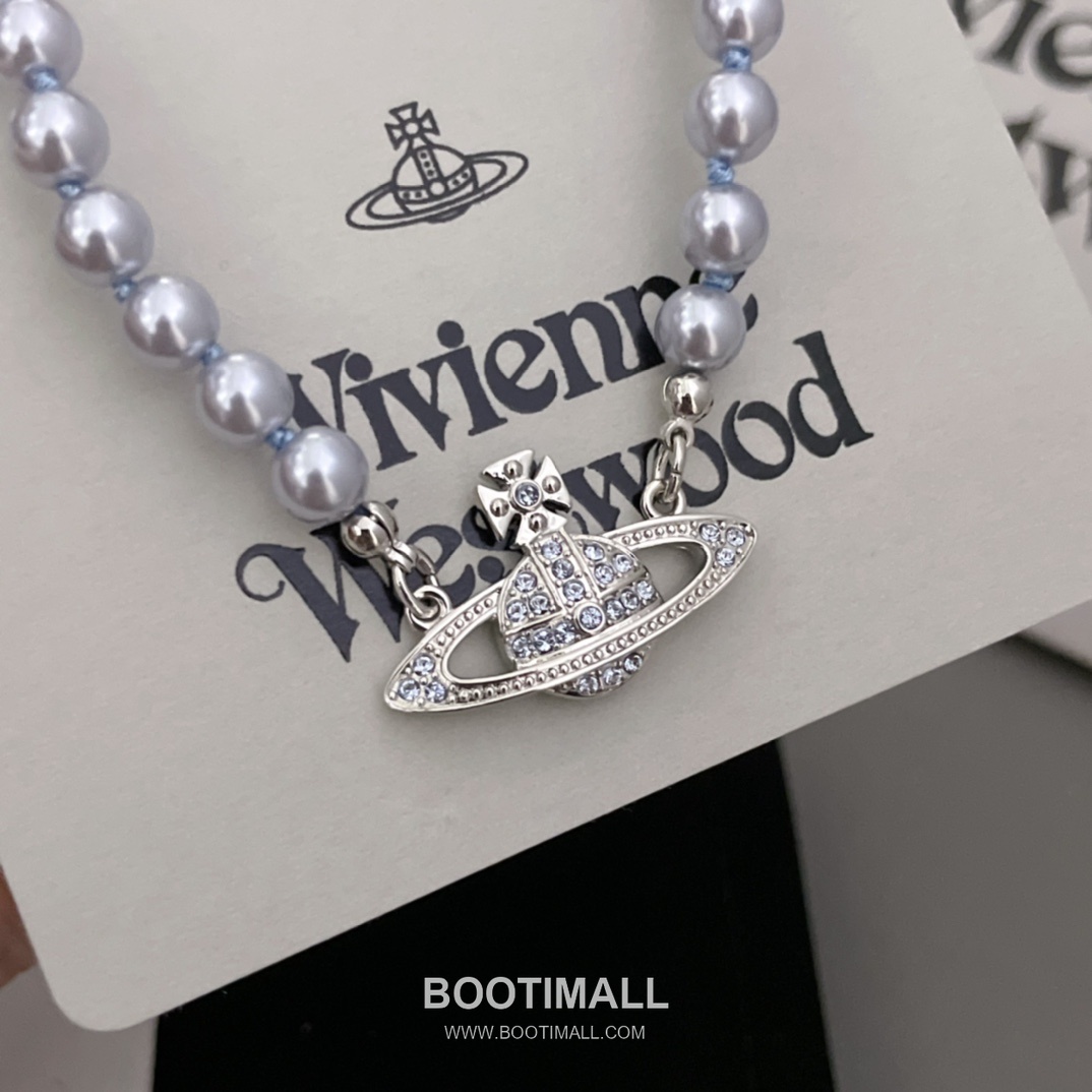 Vivienne Westwood Orb Swarovski Crystal Pearl Pendant Chain Necklace 비비안웨스트우드 오브 스와로브스키 크리스탈 펄 펜던트 체인 네클리스 12