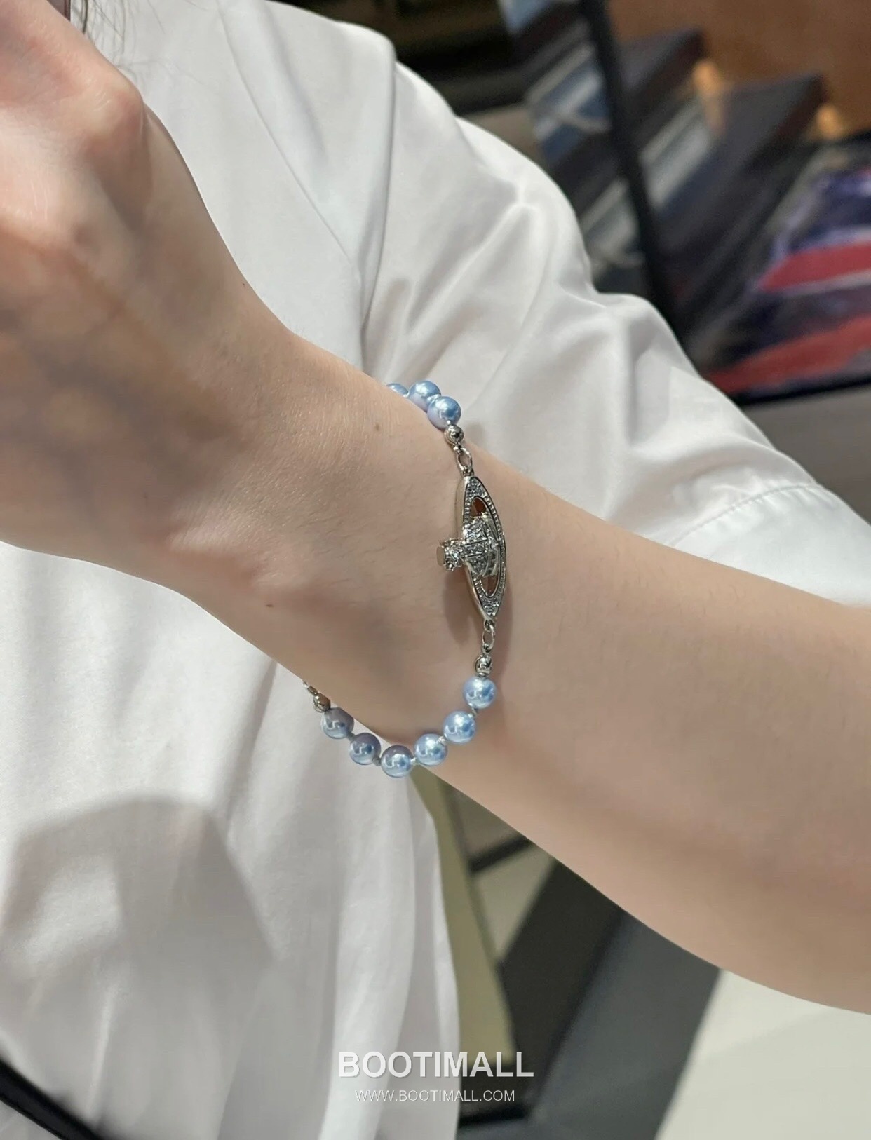 Vivienne Westwood Orb Swarovski Crystal Pearl Chain Bracelet 비비안웨스트우드 오브 스와로브스키 크리스탈 펄 체인 브레이슬릿 1