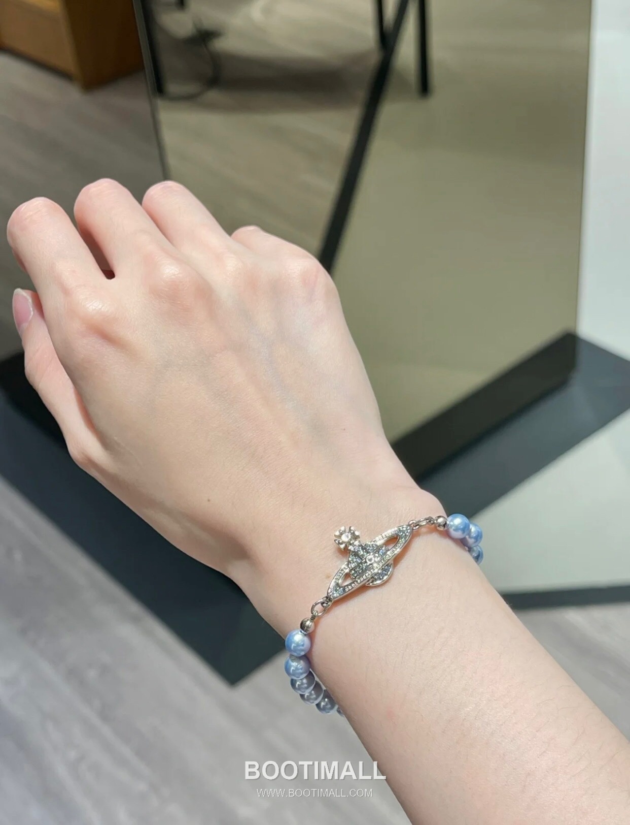 Vivienne Westwood Orb Swarovski Crystal Pearl Chain Bracelet 비비안웨스트우드 오브 스와로브스키 크리스탈 펄 체인 브레이슬릿 3