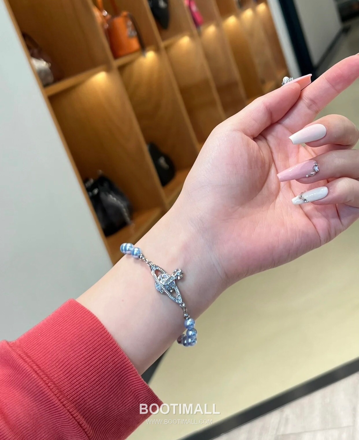 Vivienne Westwood Orb Swarovski Crystal Pearl Chain Bracelet 비비안웨스트우드 오브 스와로브스키 크리스탈 펄 체인 브레이슬릿 4