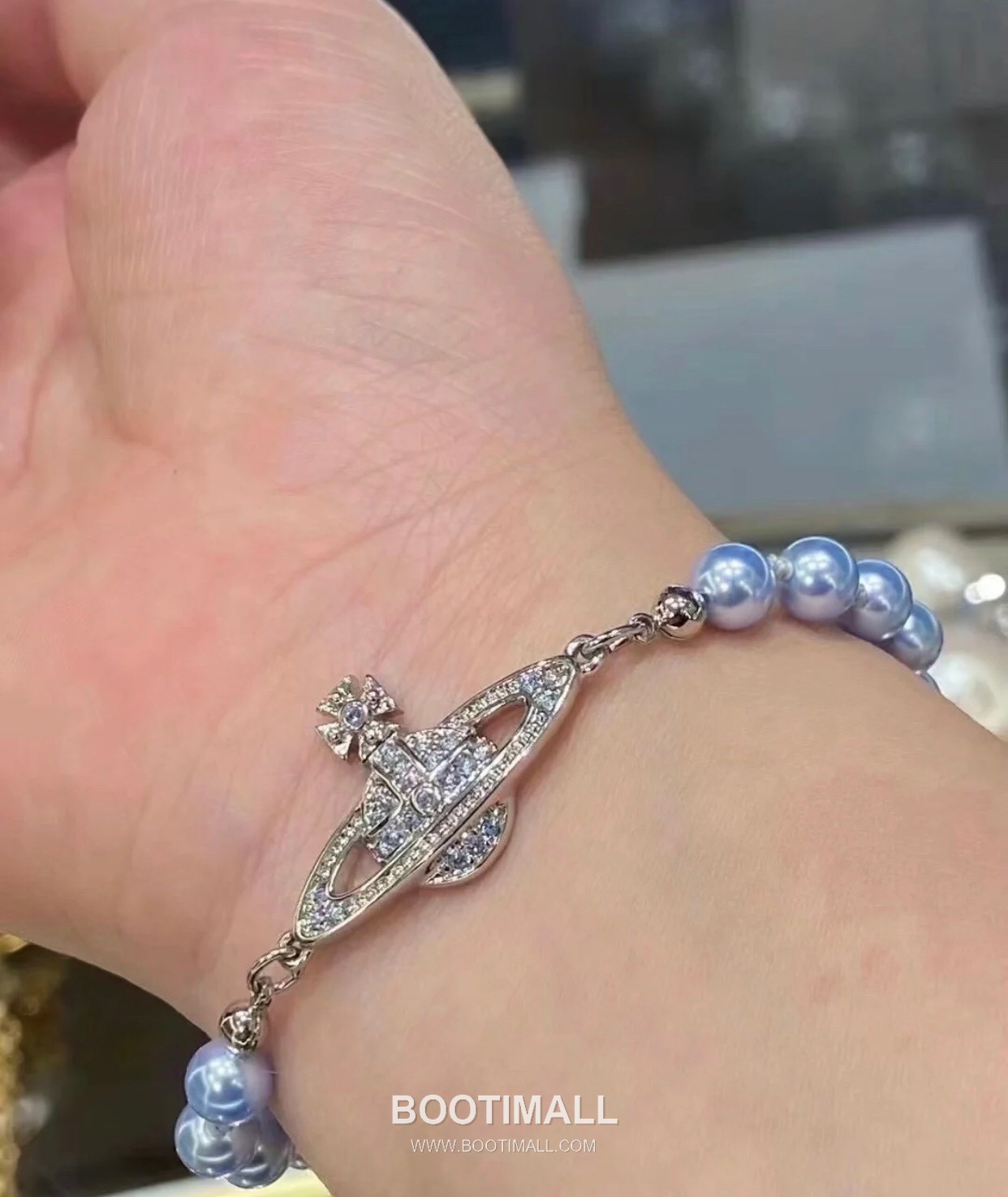 Vivienne Westwood Orb Swarovski Crystal Pearl Chain Bracelet 비비안웨스트우드 오브 스와로브스키 크리스탈 펄 체인 브레이슬릿 5