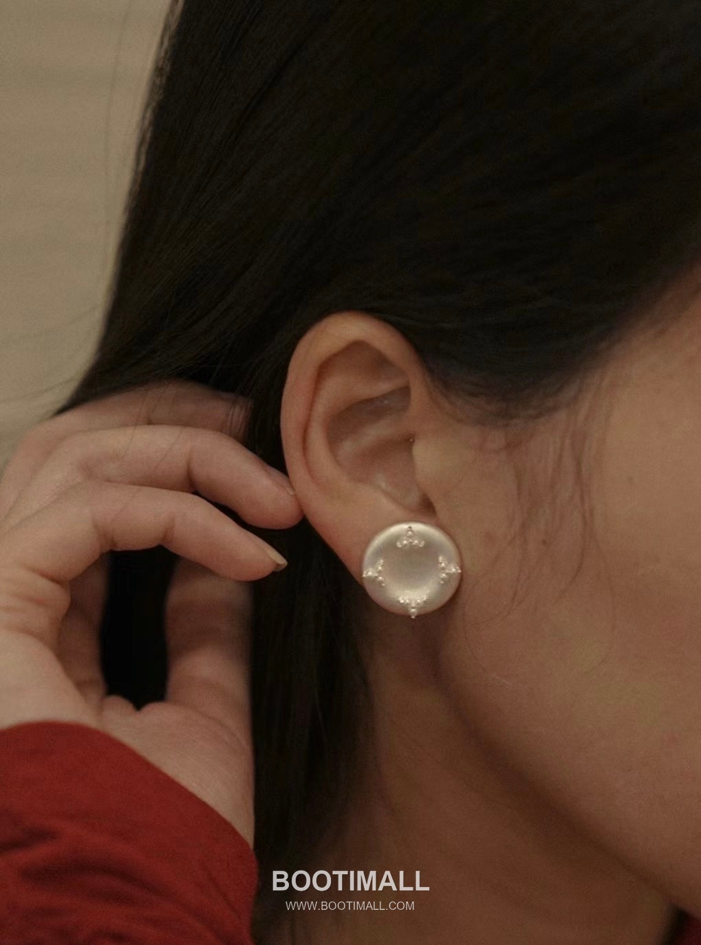 Celine Wild Flower Double Bloom Sterling Silver 925 Gold Plated Crystal Pendant Chain Necklace 셀린느 와일드 플라워 더블 블룸 스털링 실버 925 골드도금 크리스탈 펜던트 체인 이어링 45cm 2