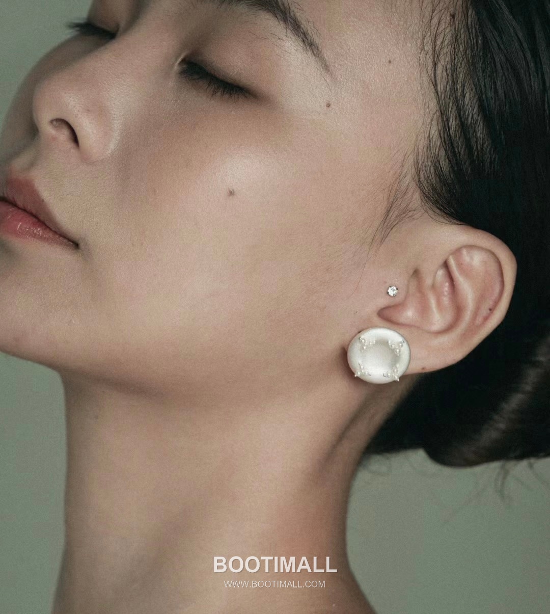 Celine Wild Flower Double Bloom Sterling Silver 925 Gold Plated Crystal Pendant Chain Necklace 셀린느 와일드 플라워 더블 블룸 스털링 실버 925 골드도금 크리스탈 펜던트 체인 이어링 45cm 3