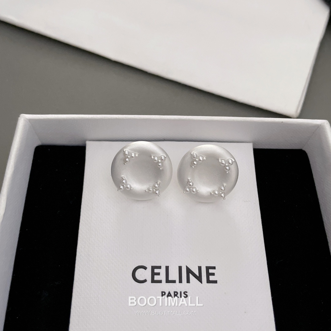 Celine Wild Flower Double Bloom Sterling Silver 925 Gold Plated Crystal Pendant Chain Necklace 셀린느 와일드 플라워 더블 블룸 스털링 실버 925 골드도금 크리스탈 펜던트 체인 이어링 45cm 8