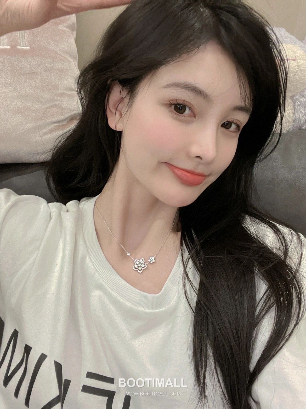 Graff Wild Flower Double Bloom Sterling Silver 925 Gold Plated Crystal Pendant Chain Necklace 그라프 와일드 플라워 더블 블룸 스털링 실버 925 골드도금 크리스탈 펜던트 체인 네클리스 45cm 1