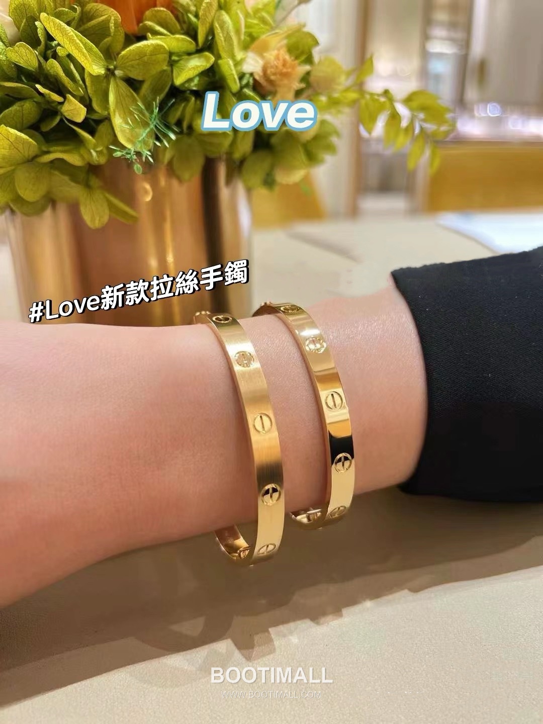 Cartier Love Brushed Finish V Gold Screw Motif Bracelet 까르띠에 러브 브러시드 피니시 V 골드 스크류 모티프 브레이슬릿 17cm 7