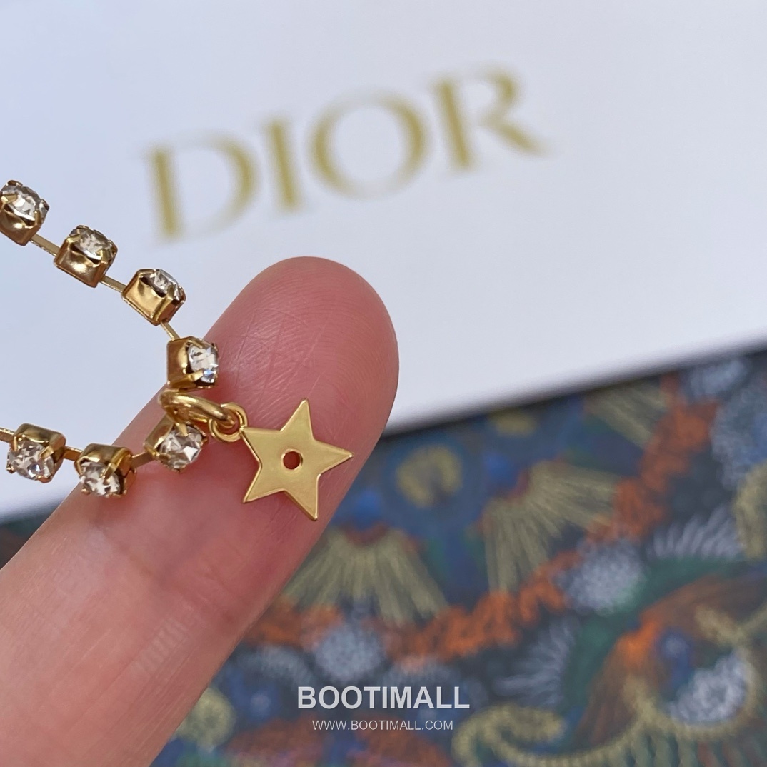 Dior Letter Swarovski Crystal Chain Brass Necklace 디올 레터 스와로브스키 크리스탈 체인 황동 네클리스 10