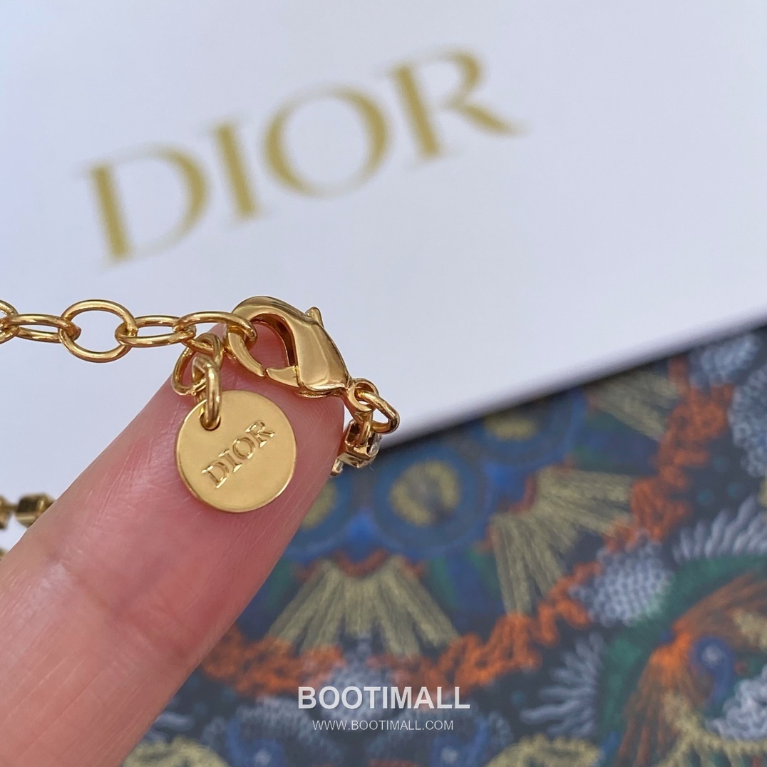 Dior Letter Swarovski Crystal Chain Brass Necklace 디올 레터 스와로브스키 크리스탈 체인 황동 네클리스 11